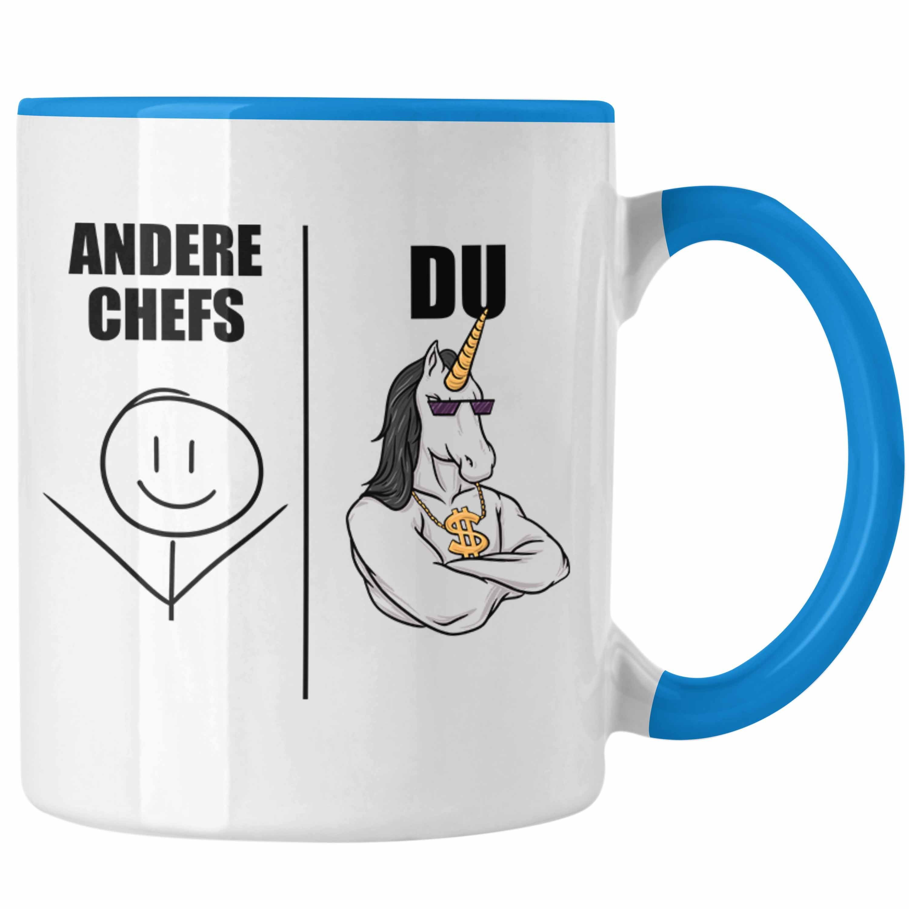 Tasse Chef Chef Tasse Blau Bester Weihnachtsgeschenk für Lustig Trendation Kaffeebecher Spruch Trendation - mit Geschenke