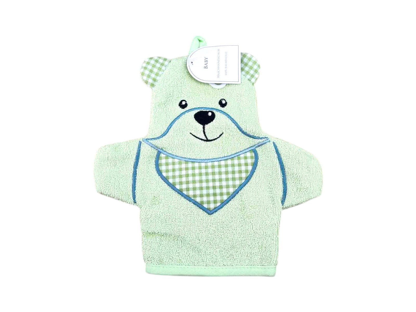 VewoTex Waschhandschuh Bär » Kinder Waschlappen Frottee » ca. 22x 15 cm reine Baumwolle, Baumwolle (Kein Set, 1-St), » Baby Wasch Handschuh