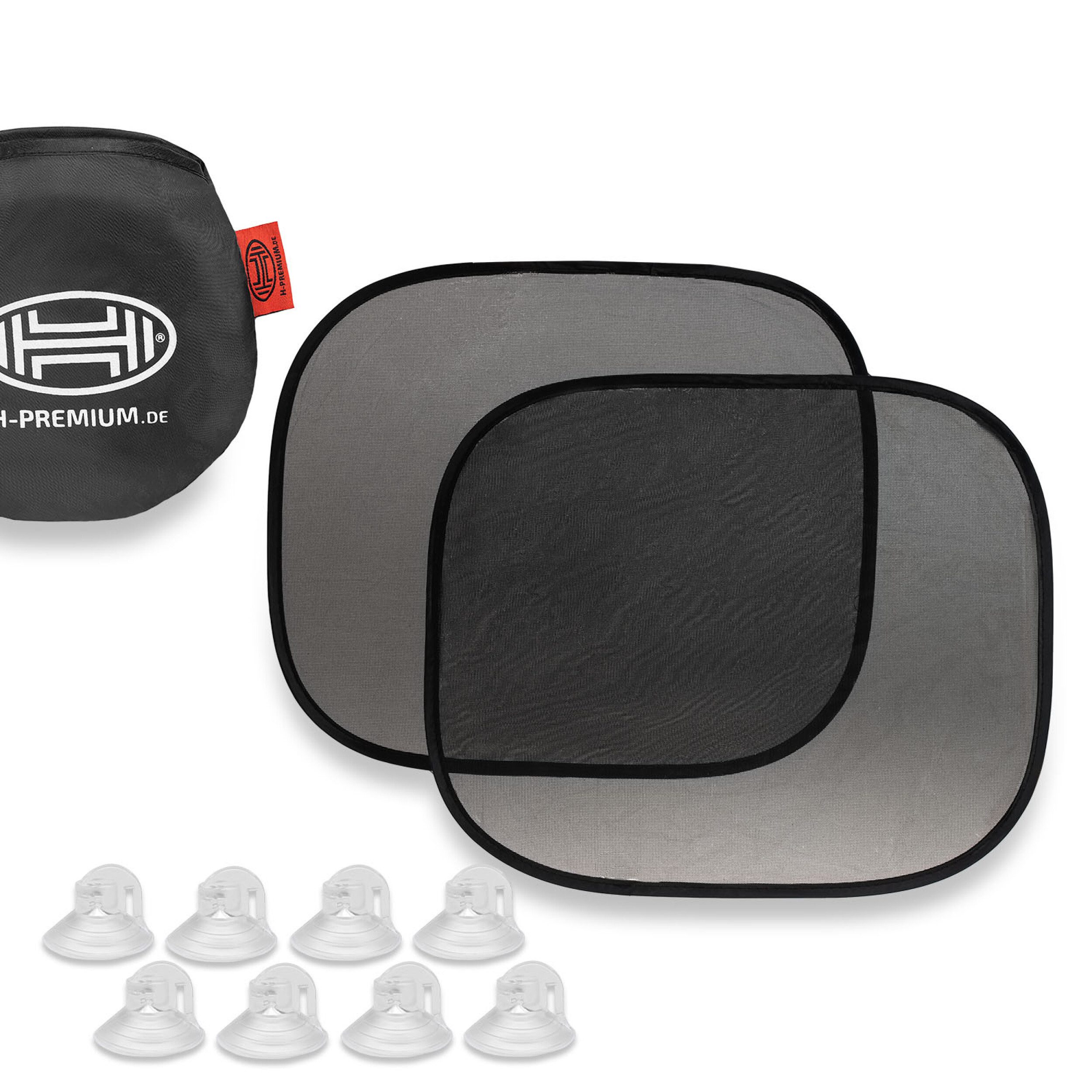 HEYNER Autosonnenschutz Auto-Sonnenschutz 44x36cm 2er Set Saugnäpfe Autofenster UV Schutz, (Set, 2-St)