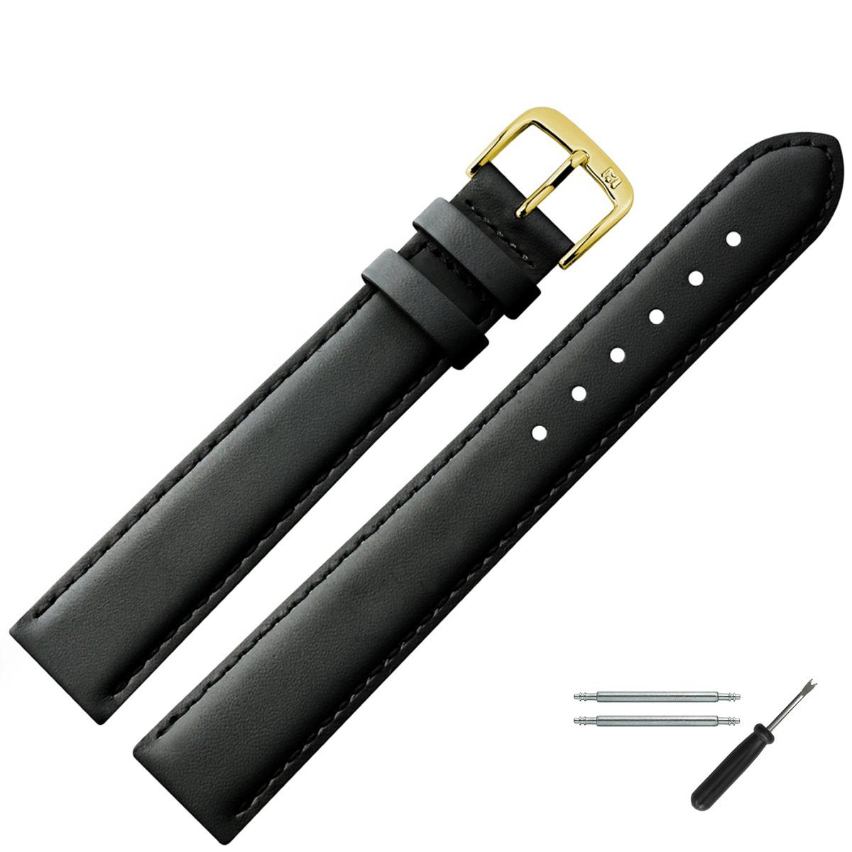 MARBURGER Uhrenarmband Eidechsenleder 16mm - Edles Ersatzarmband Mit Schließe