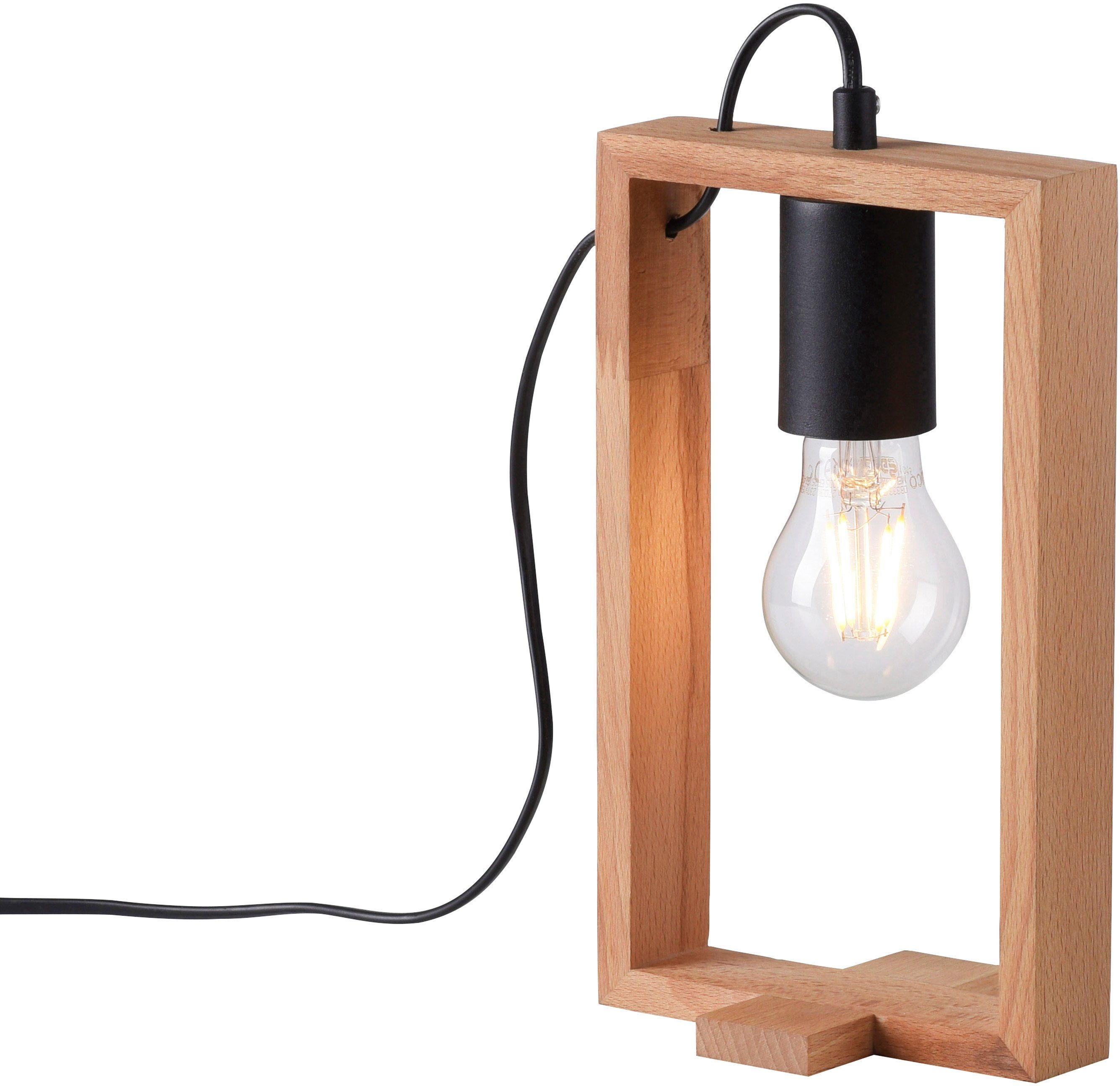 Fördermittelgeber Home affaire aus Holz geeignet Tischlampe Ein-/Ausschalter, Tischleuchte für Leuchtmittel Leuchtmittel, ohne E27 (Akazienholz), Nohen