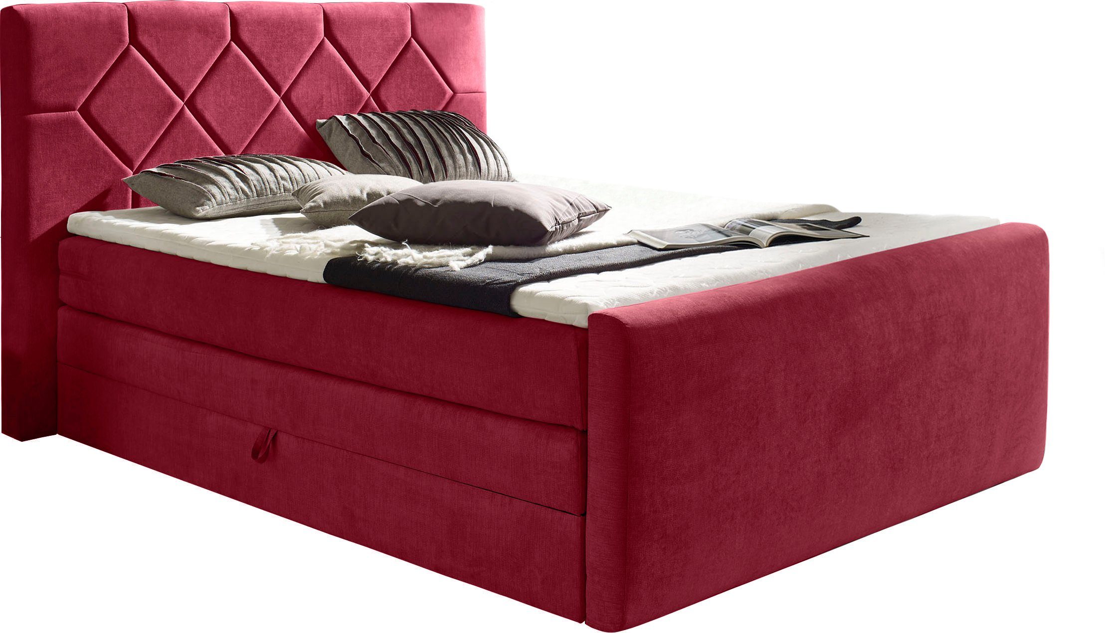 Home affaire Boxspringbett Atlanta, inklusive Topper und Bettkasten