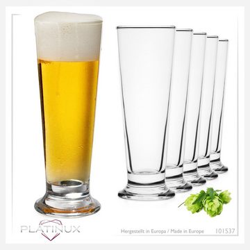 PLATINUX Bierglas Trinkgläser 220ml (max. 250ml), Glas, Biergläser Eiskaffeeglas Frappé Getränkeglas Wasserglas
