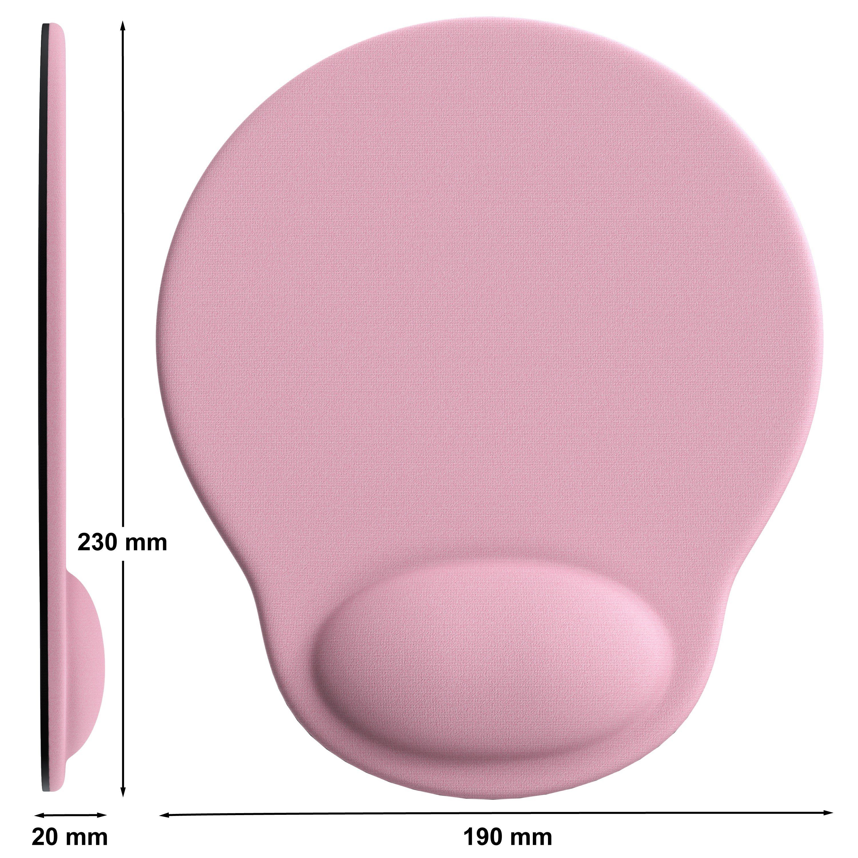CSL Mauspad Office Gel Mousepad mit ergonomischer Handgelenkauflage, (1-St), Office Gel Mousepad mit ergonomischer Handgelenkauflage,rosa