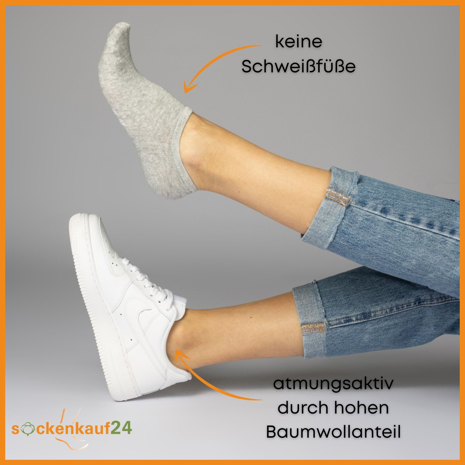 sockenkauf24 Sneakersocken 20 Paar Füßlinge Damen&Herren mit Silikon tief ausgeschnitten