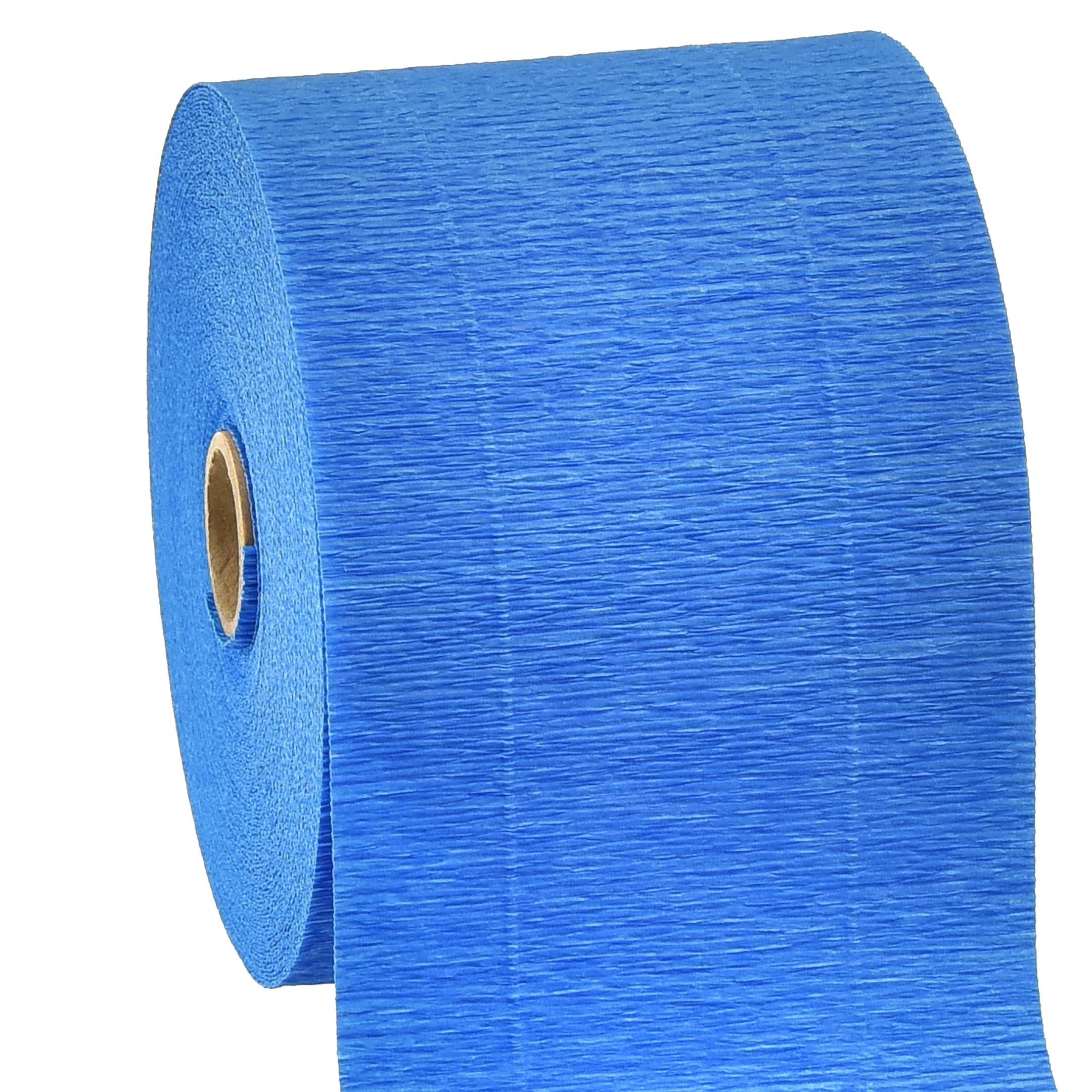 Packpapier Blumenkrepp Blau 10cm x 250cm, 128g/qm, 2 Rollen - Ideal für