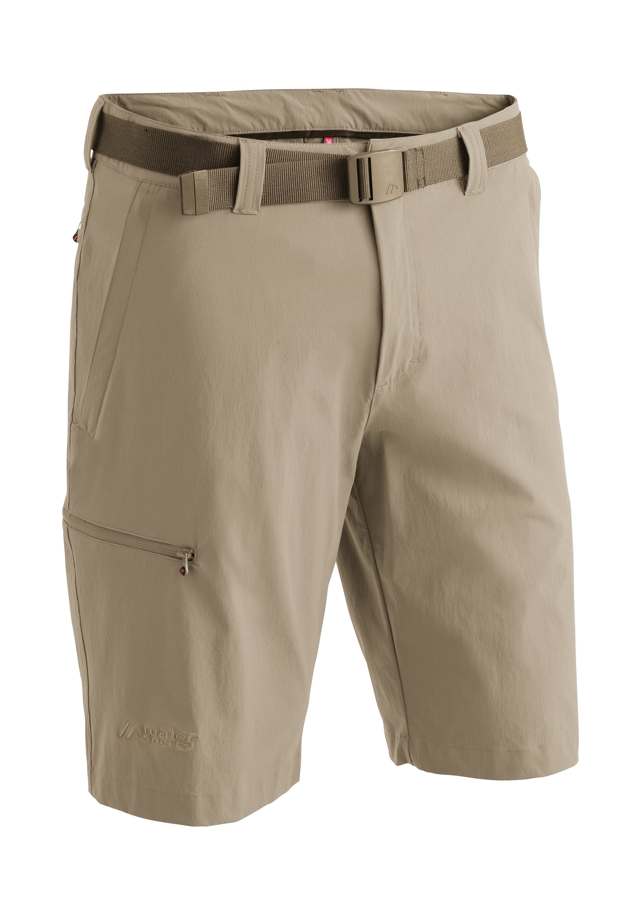 Maier Sports Funktionsshorts Huang kurze Herren Wanderhose, atmungsaktive Outdoor-Bermuda dunkelbeige