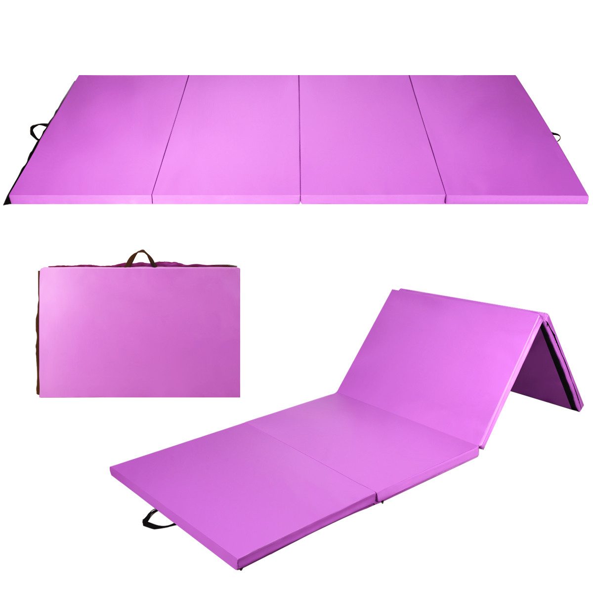 COSTWAY Gymnastikmatte, 240 x 120 x 5 cm Yogamatte klappbar
