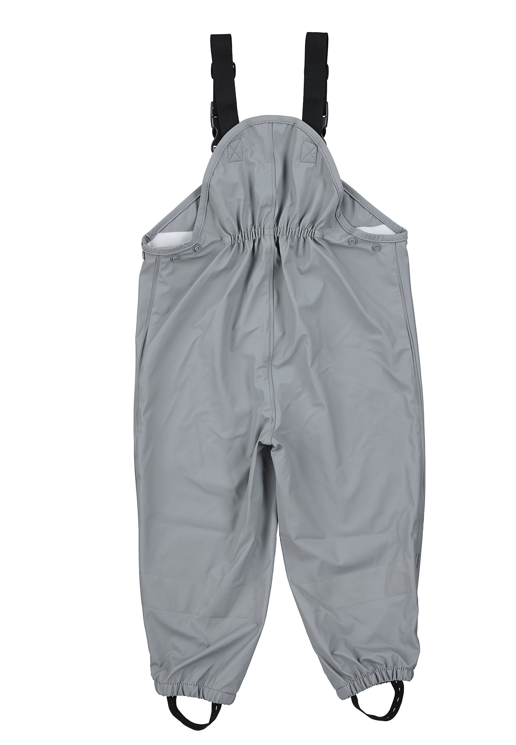 süßen rauchgrau Druckknöpfen, Hosenträger verstellbar Sterntaler® Regenträgerhose Matschhosenträger mit ungefüttert Regenhose Regenhose Kinder Motiven) Reflektoren, mit Regenträgerhose mit (1-tlg.,