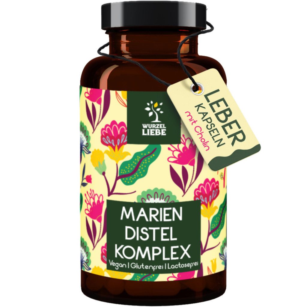 WURZELLIEBE Leber Komplex - Leber Kur 5-in-1 mit Mariendistel & Cholin Kapseln, 120 er 120 St.