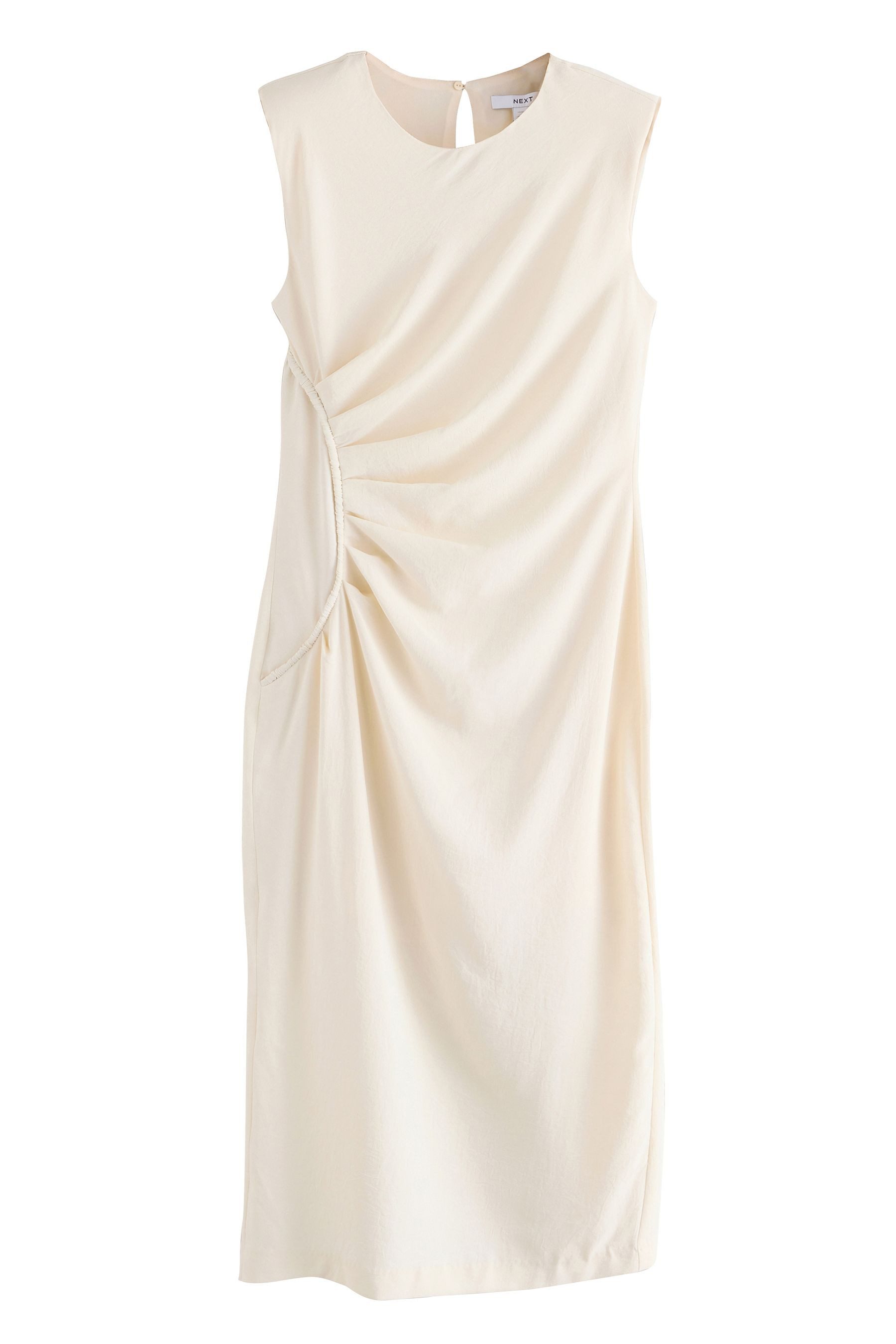 Next Midikleid Gerafftes, gerades Midikleid ohne günstig online kaufen
