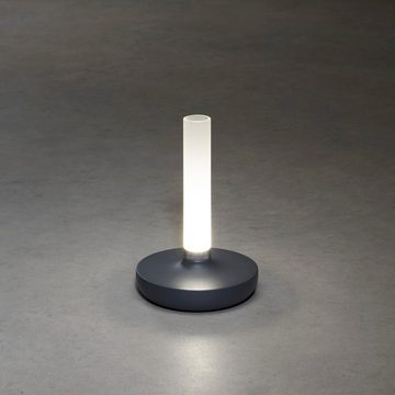 KONSTSMIDE LED Tischleuchte Biarritz, LED fest integriert, Warmweiß, Biarritz USB-Tischvase dunkelgrau, 1800/2700/4000K, dimmbar