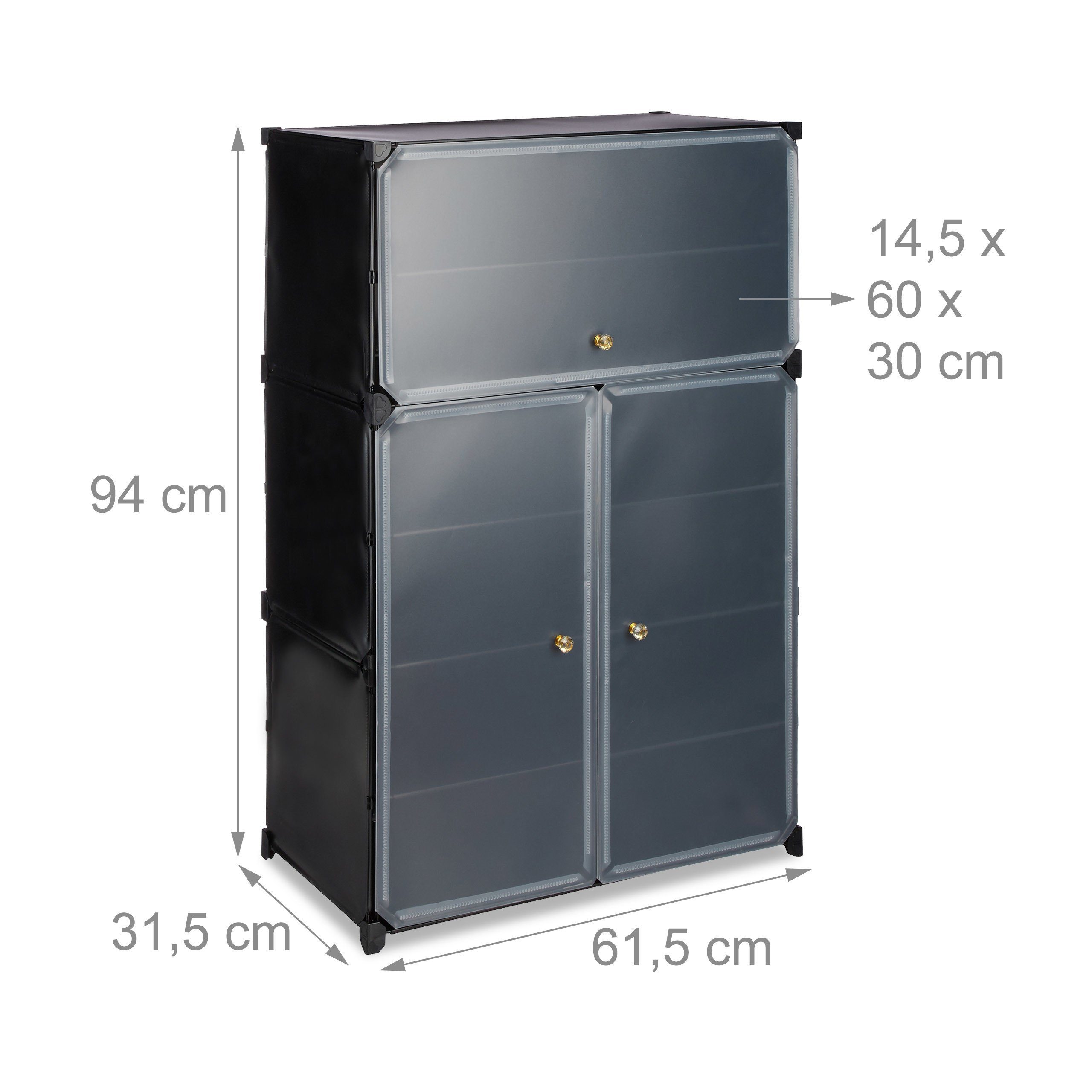 relaxdays Schuhschrank Kunststoff (50-St) schwarz – Bild 4 von 5