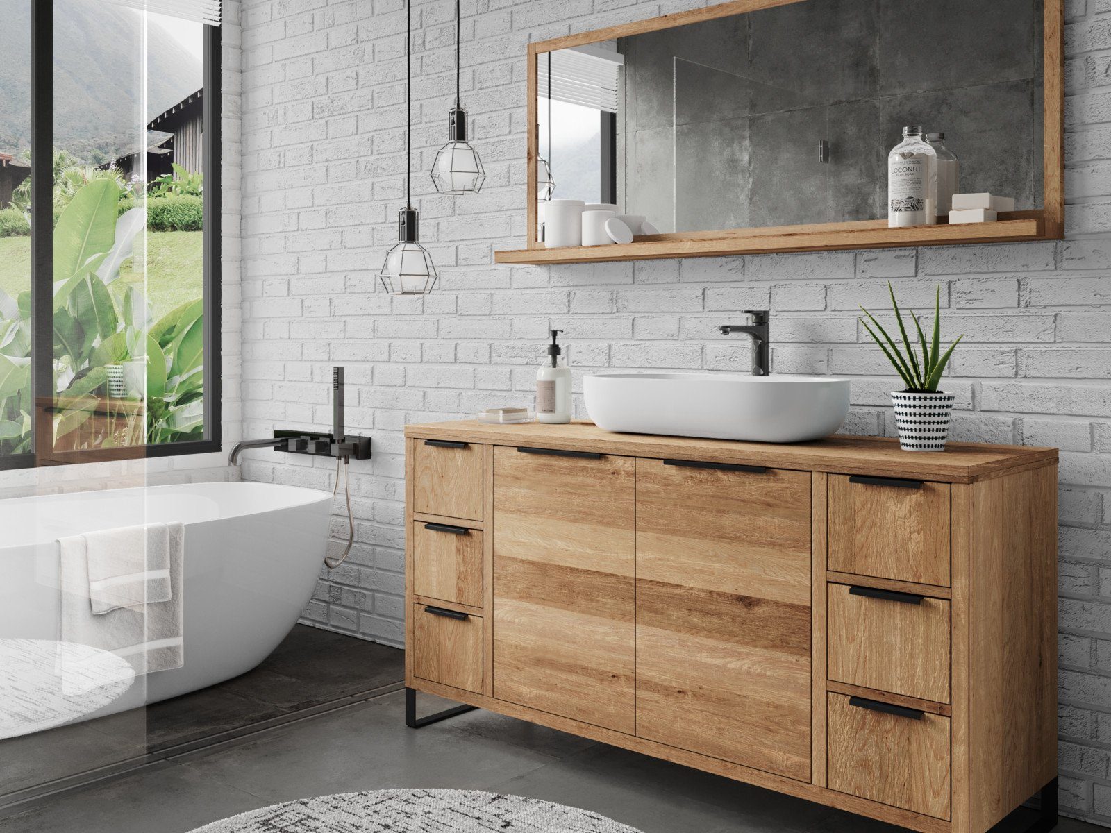 massivum Waschtisch Sydney Wildeiche II (1-St) günstig online kaufen