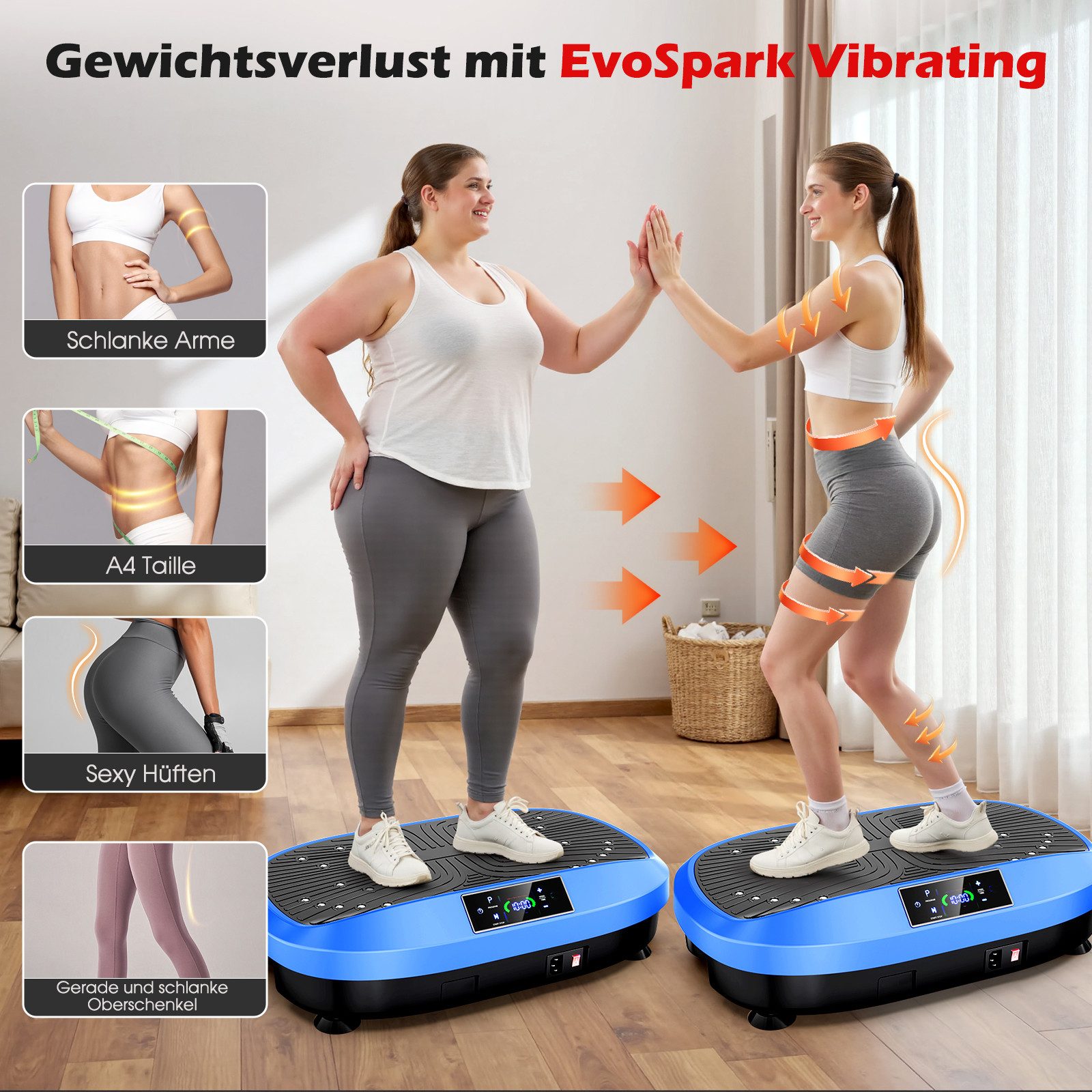 kehot Vibrationsplatte Vibrationsplatte für Ganzkörpertraining, LED Display & Fernbedienung, 200 W, 120 Intensitätsstufen, Leise Trainingsplatte mit Widerstands – Bild 4 von 5