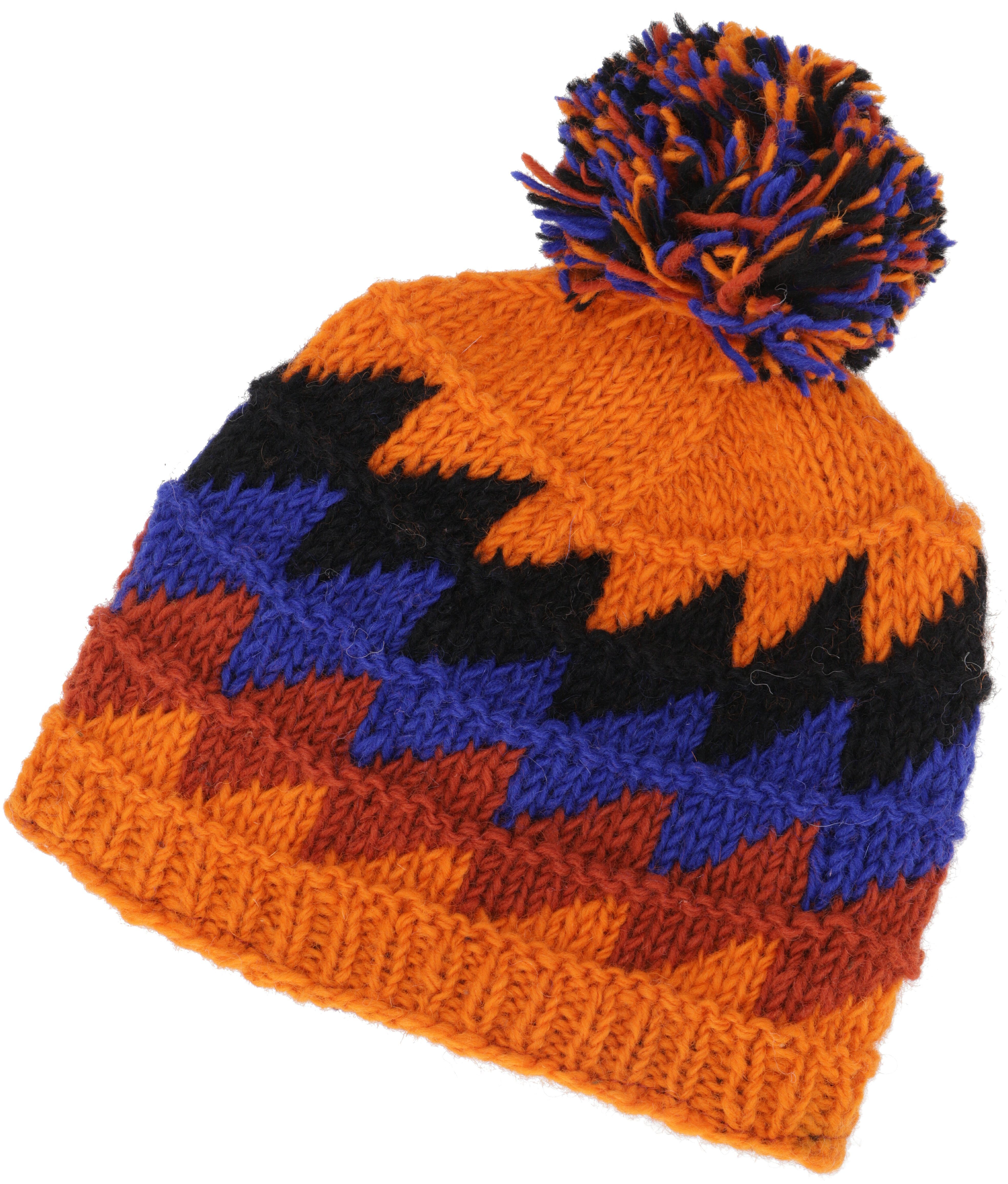 Mütze, Modell Bommelmütze aus 7 Nepal,.. Guru-Shop Beanie Strickmütze