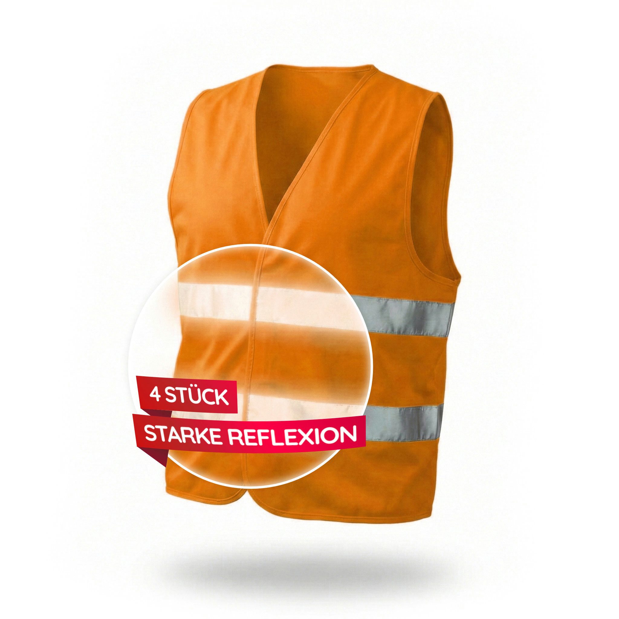 FLEXEO Warnweste Warnweste EN ISO 20471 (4-tlg) Sicherheitsweste Signalkleidung Signalweste, orange