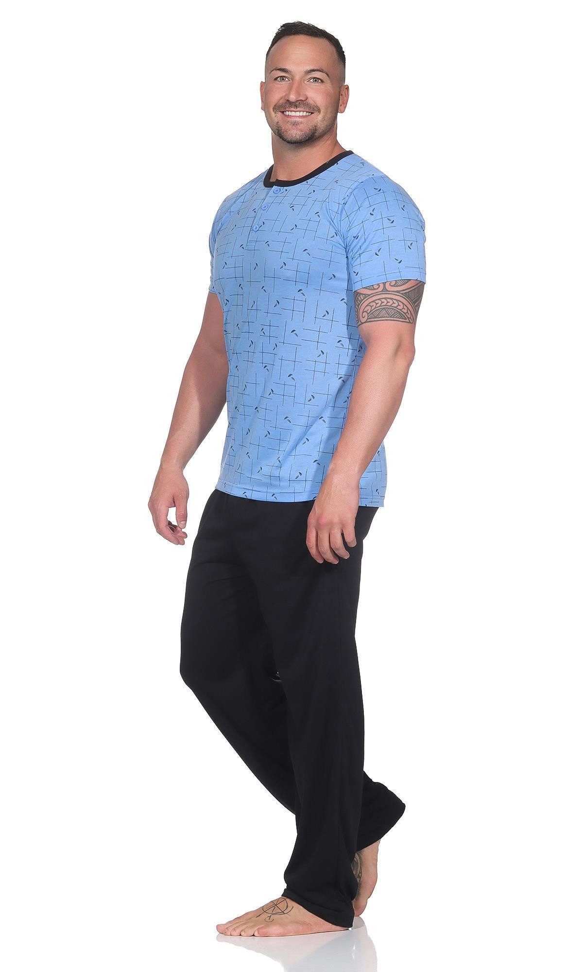 EloModa Pyjama Herren Pyjama Set kurzarm & lange Hose – Schlafanzug Baumwol günstig online kaufen