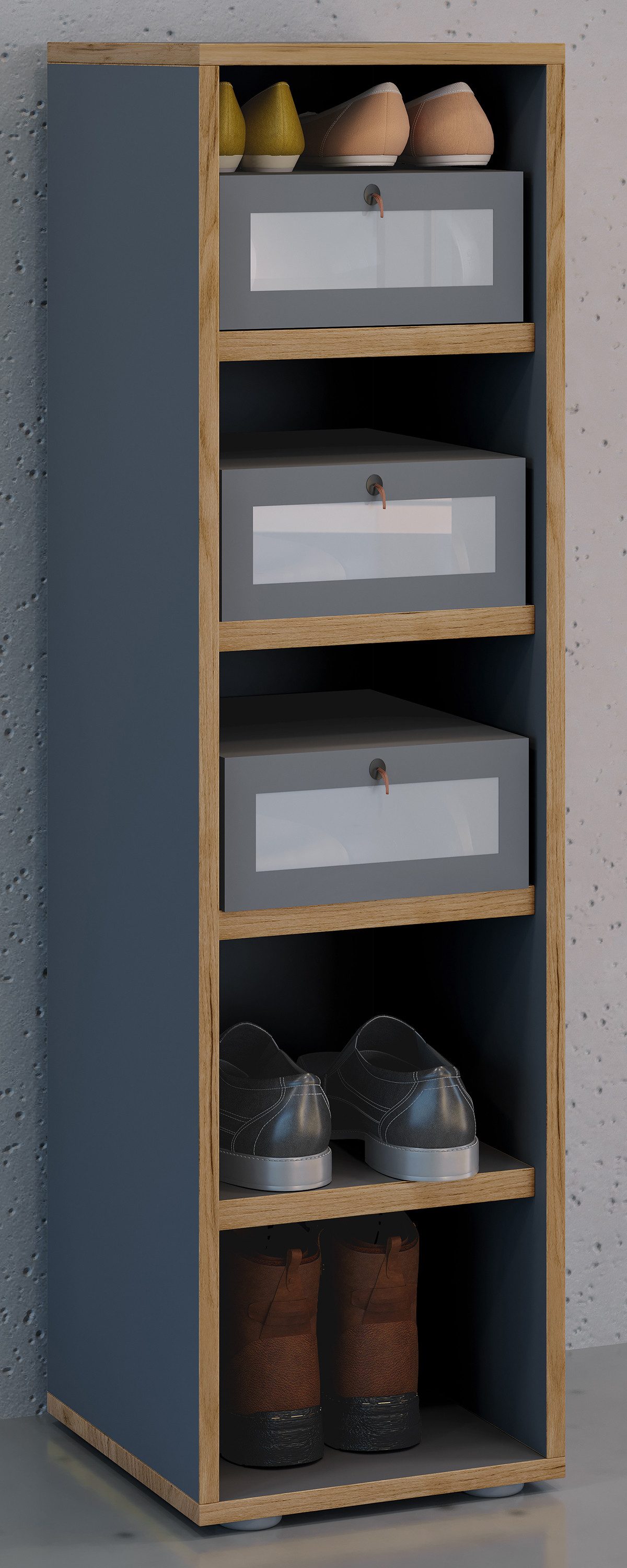 VCM Schuhregal Schuhschrank Salia H. 110 x B. 30 x T. 33 cm