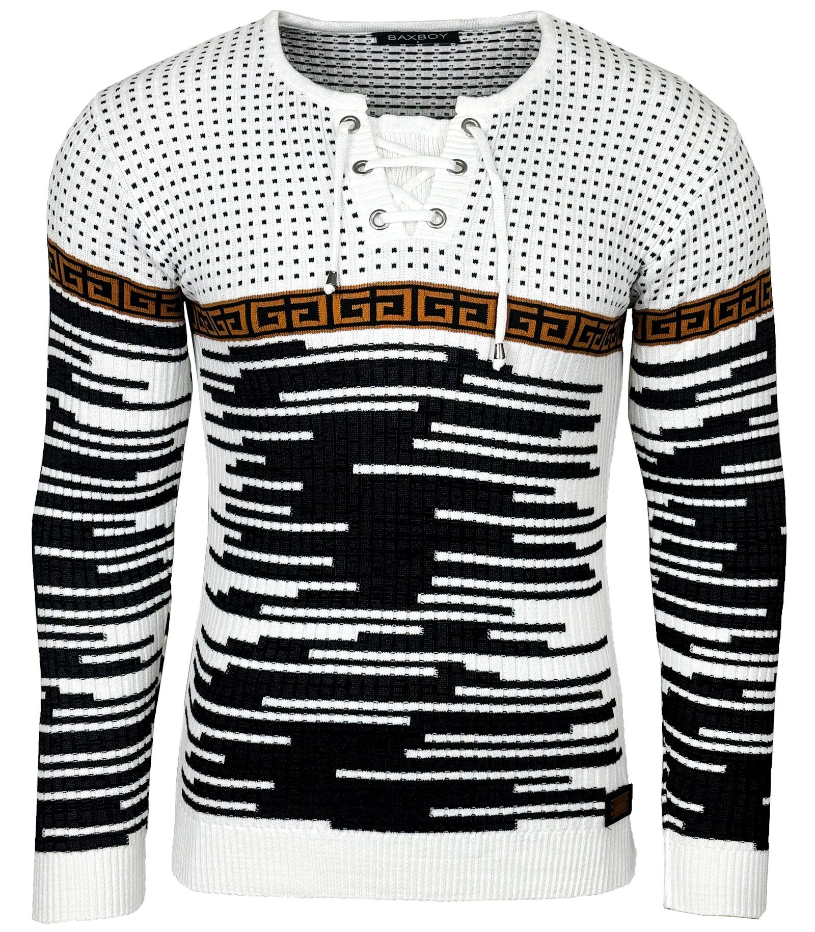 Baxboy Strickpullover BAXBOY Herren stylischer Rundhals Strick-Pullover B-5 günstig online kaufen