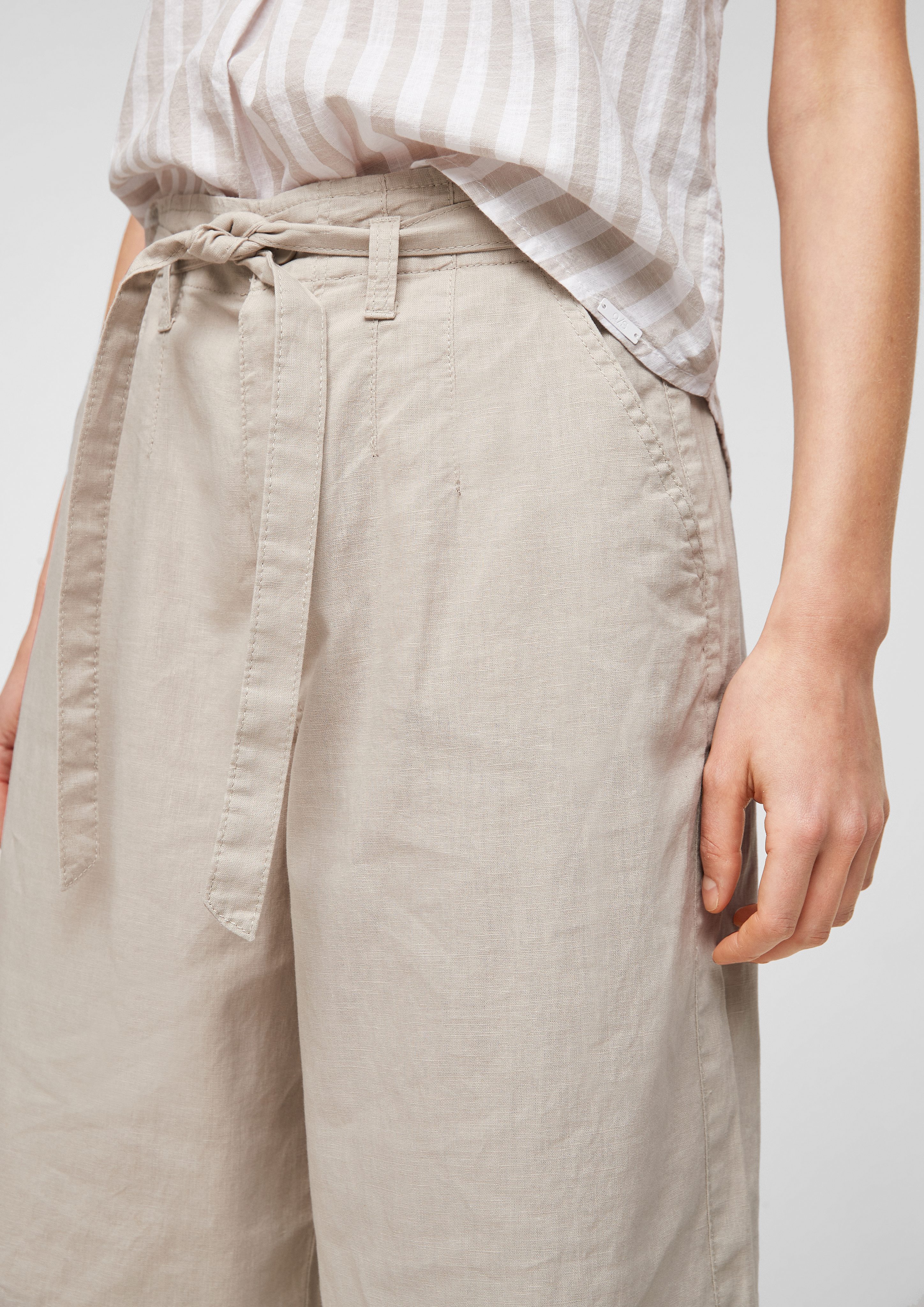 QS 7/8-Hose Regular Fit: Culotte aus Leinenmix