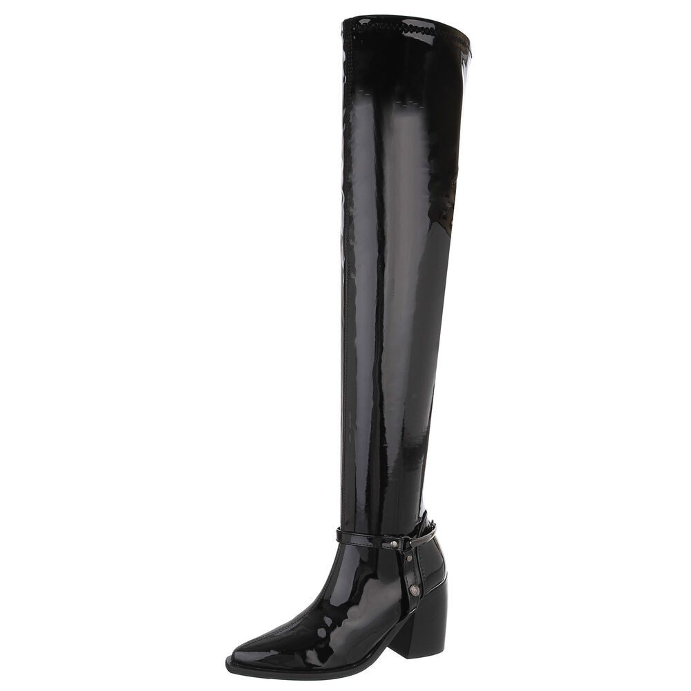 Ital-Design Damen Party & Clubwear Overkneestiefel (88671792) Blockabsatz S günstig online kaufen