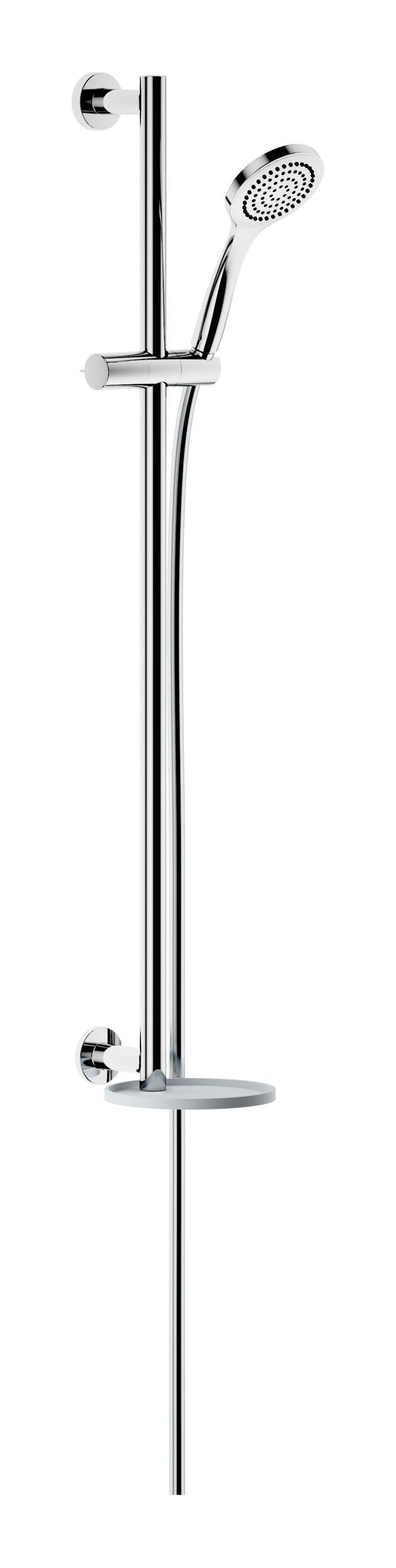 Keuco Brausegarnitur IXMO, Höhe 85.5 cm, 1 Strahlart(en), Brause-Set mit Ablage rund - Verchromt / Weiß