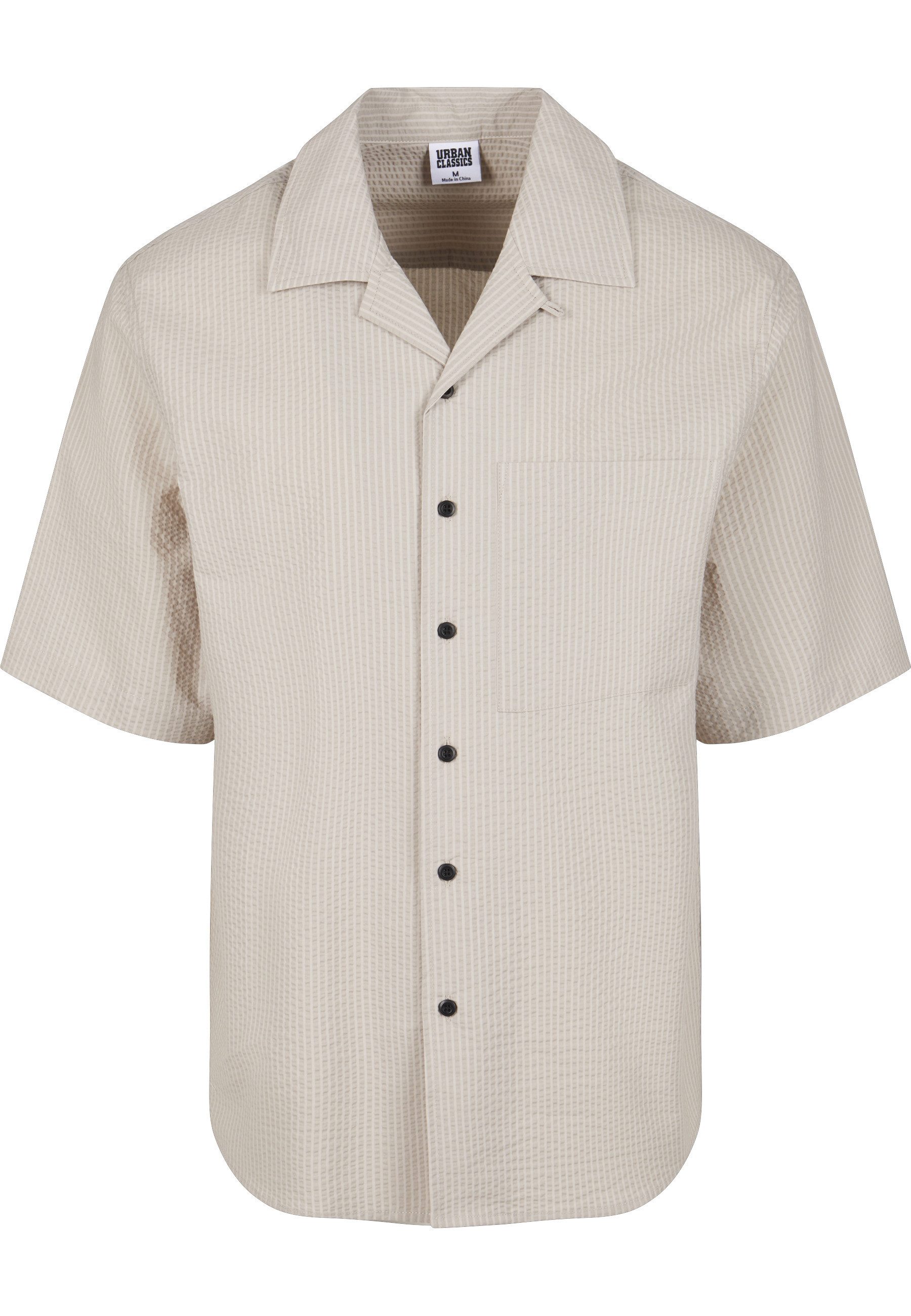 URBAN CLASSICS Kurzarmshirt Urban Classics Herren Relaxed Seersucker Short Sleeve Shirt (1-tlg)