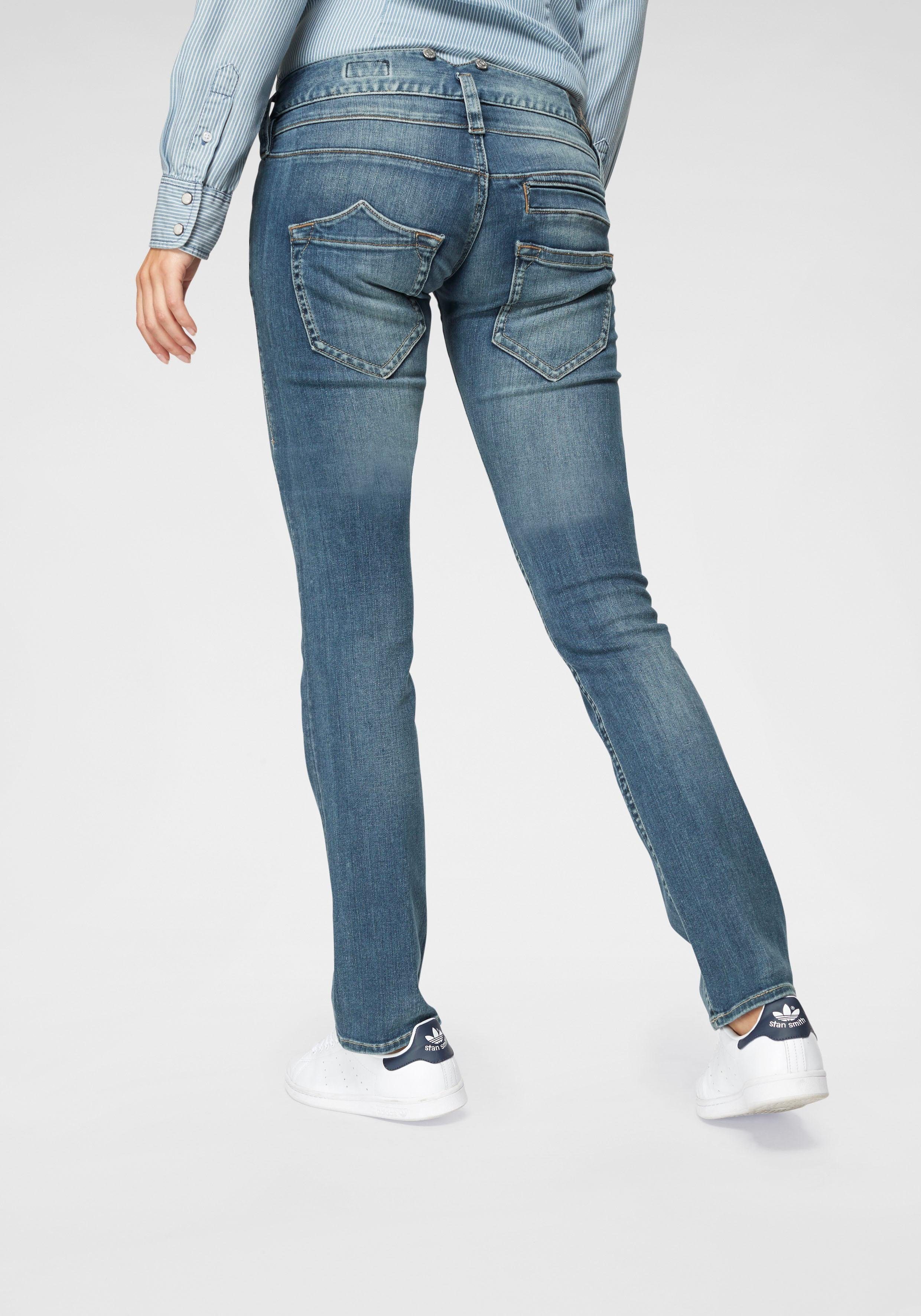 Herrlicher Slim-fit-Jeans »Pitch Denim« Low Waist Push-up-Stretchjeans ...