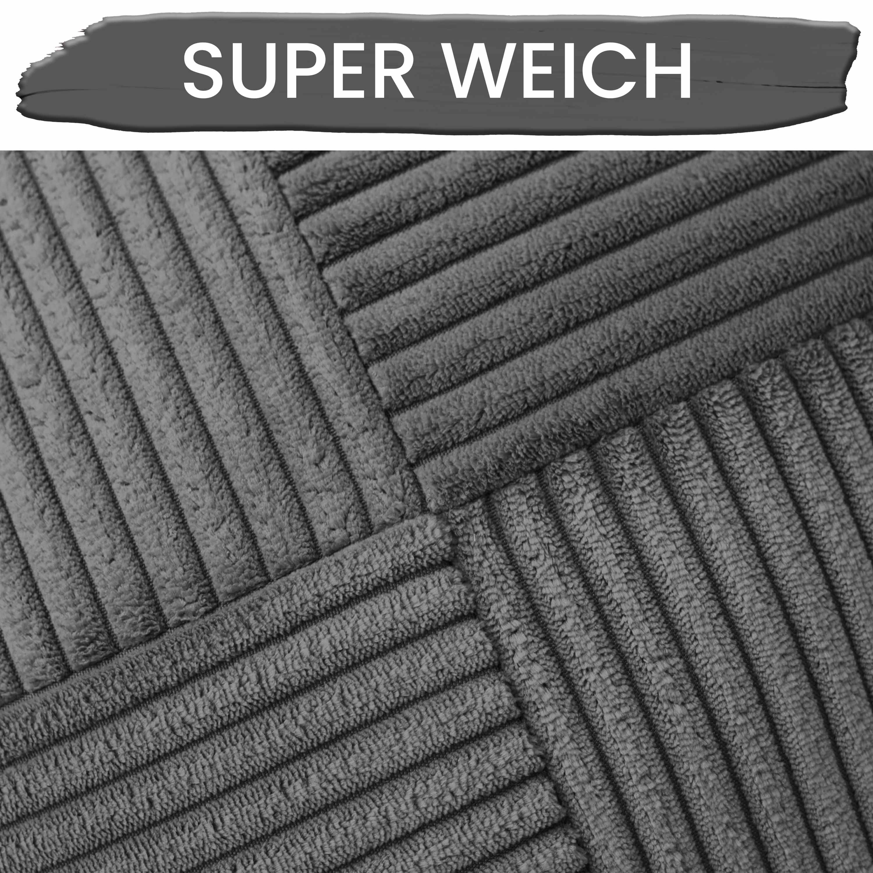 Amilian Dekokissen Sofakissen 40x40 2er Set mit Füllung und Bezug - Cord-Optik, Reißverschluss, formstabil, 2 Stück