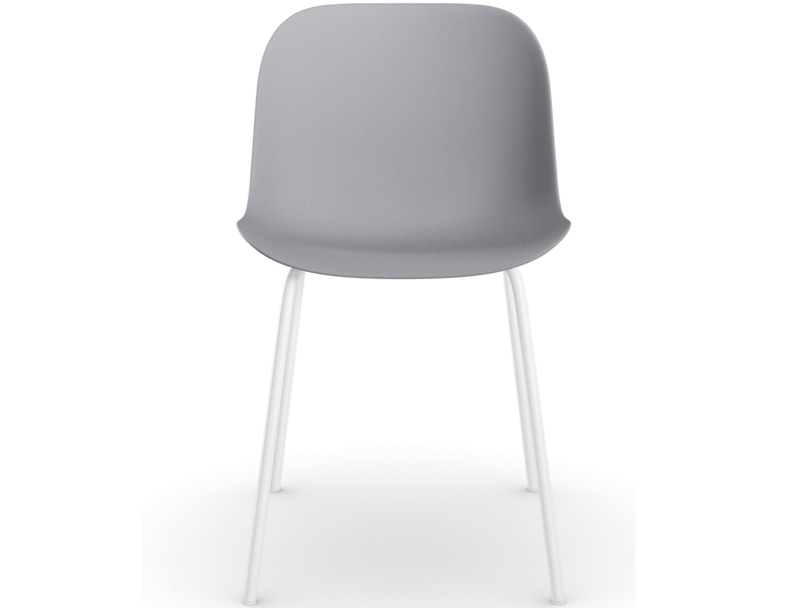 loft24 Farbenvarianten aus grau Stuhl 2er Set, Orca, Gestell | weiß Metall,