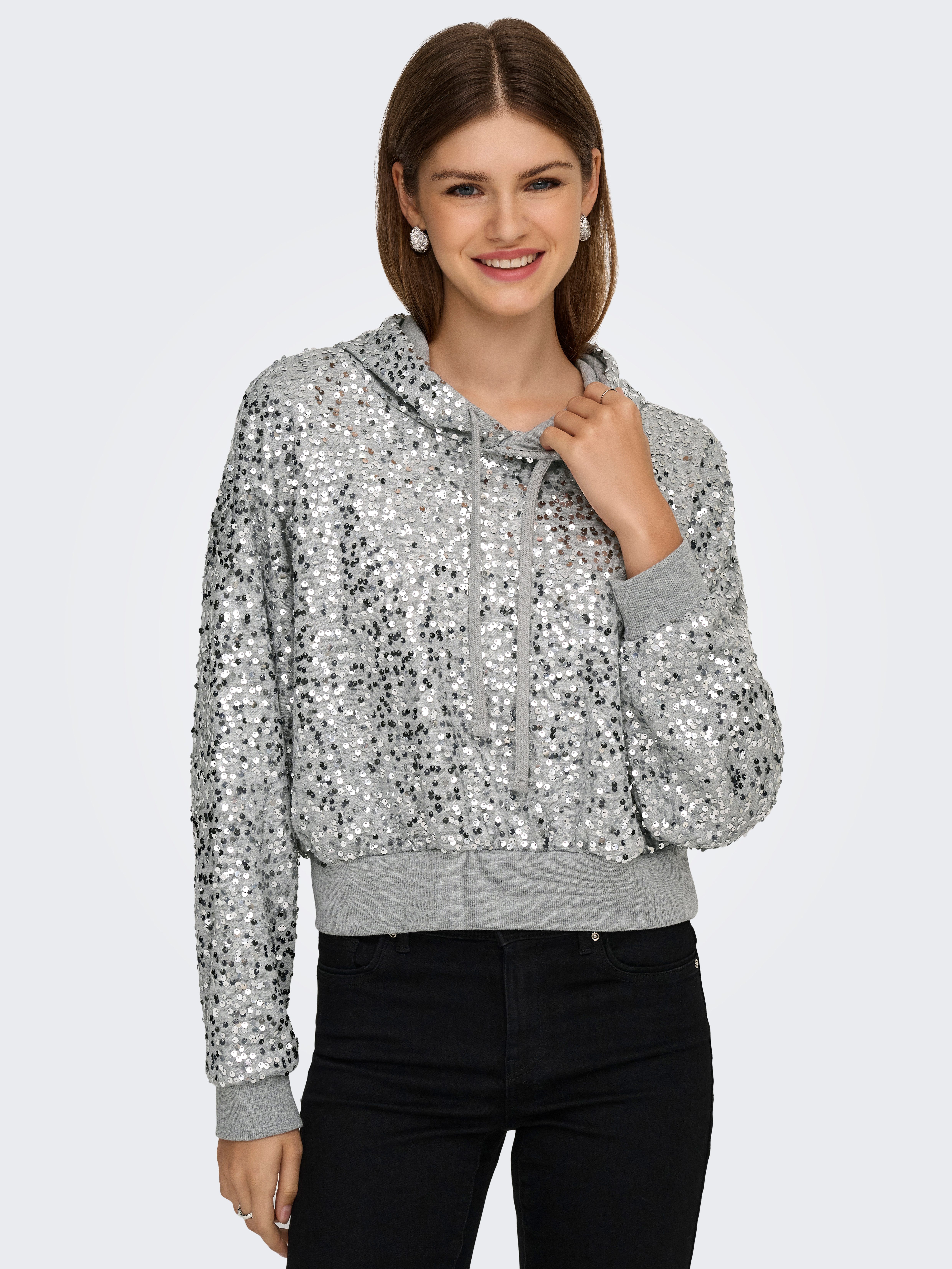 ONLY Kapuzensweatshirt ONLJADA L/S SEQUINS HOOD günstig online kaufen