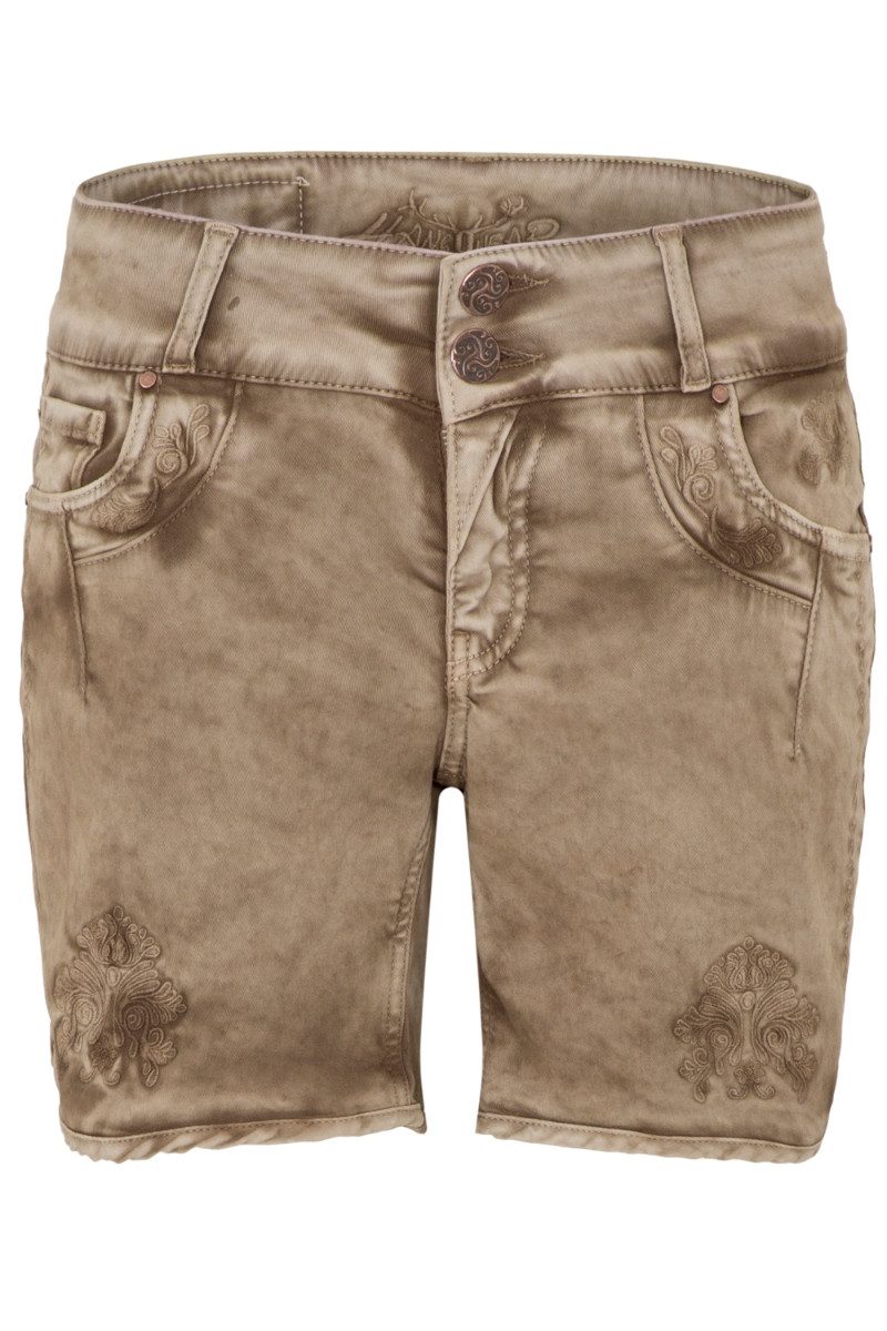 Hangowear Trachtenjeans Trachtenjeans Damen - HENDRINA KURZ - hellgrau, schlamm