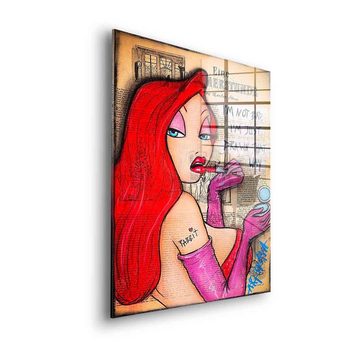 DOTCOMCANVAS® Acrylglasbild Jessica Rabbit's Make Up - Acrylglas, Acrylglasbild Jessica Rabbit's Make Up Comic Cartoon rosa rot