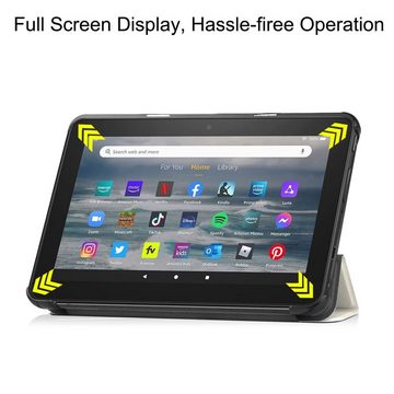 Lobwerk Tablet-Hülle 2in1 Set (Hülle + Glas) für Amazon Kindle Fire 7 12. Generation 2022 7, Wake & Sleep Funktion, Sturzdämpfung, Aufstellfunktion