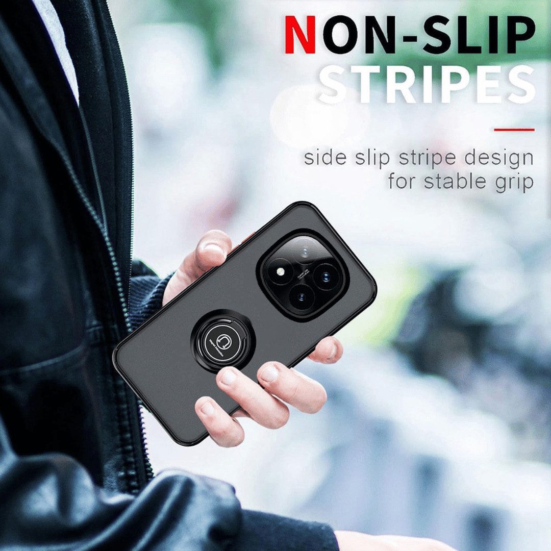 SmartUP Smartphone-Hülle für Xiaomi Redmi Note 14 Pro 5G Schutz Ringhalter Slim Case Tasche 6,67 Zoll, integrierter Ringhalter, Standfunktion – Bild 3 von 5