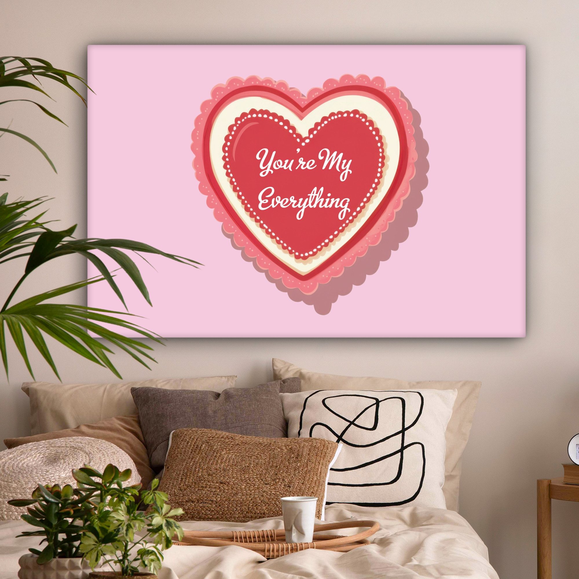 OneMillionCanvasses® Leinwandbild Liebe - Herz - Valentinstag, Fotodruck (1 St), Leinwandbilder XXL Wohnzimmer, Deko Aesthetic 150x100 cm