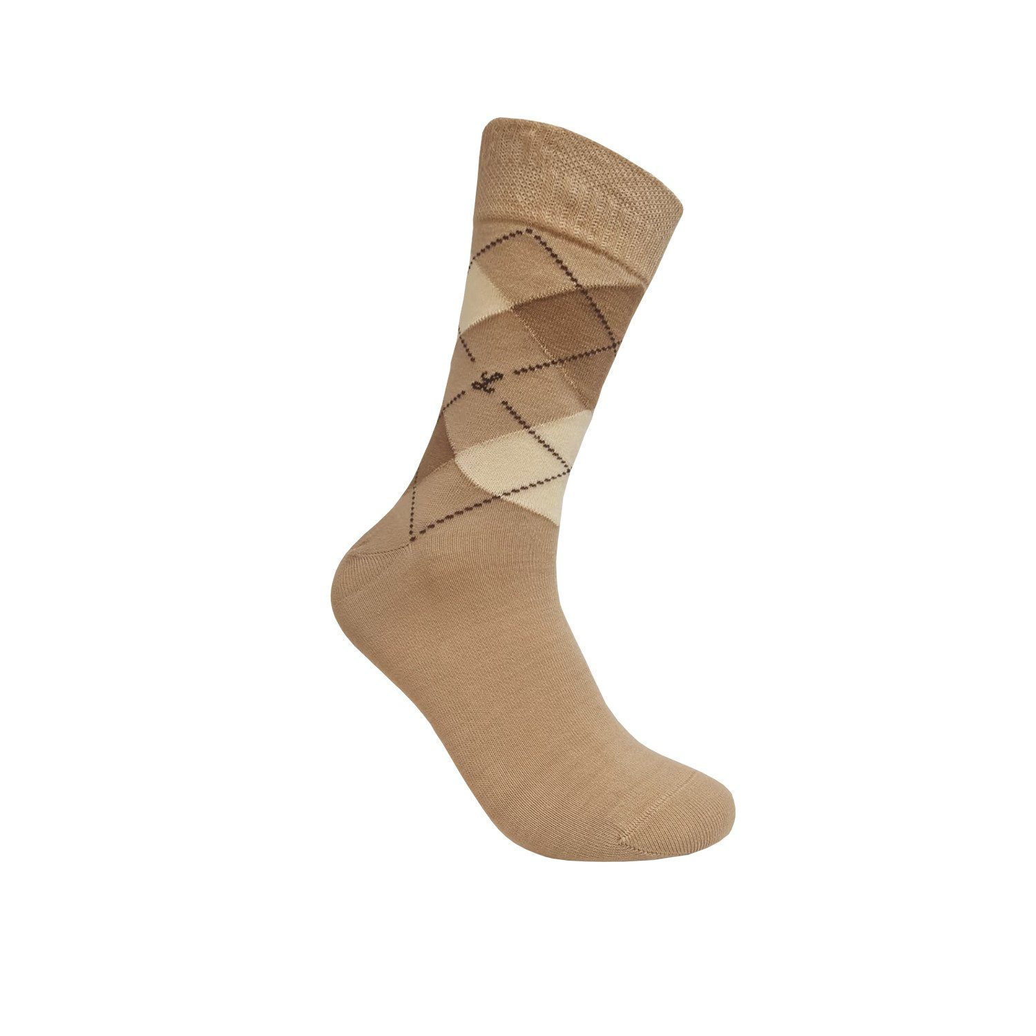 Max Lindner Diabetikersocken aus hochwertiger Baumwolle für Damen und Herren (1-Paar) mit Komfortbund "ohne Gummi" Mix(beige-braun)