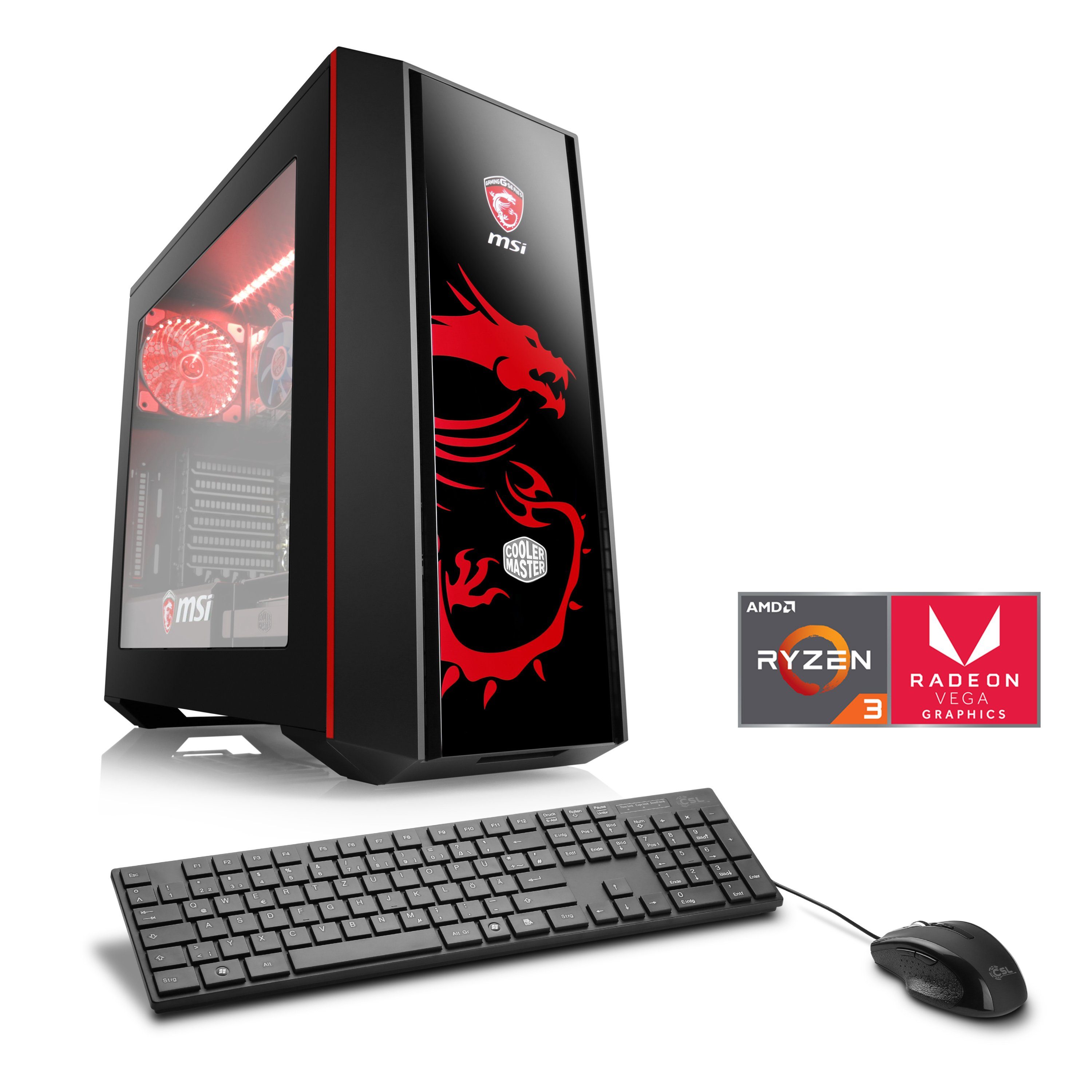 Amd Radeon Vega 8 Grafik 2 Gb Hypermemory Vga Hdmi CSL Gaming PC, Ryzen 3 2200G, Radeon Vega 8, 8 GB DDR4, SSD »Sprint