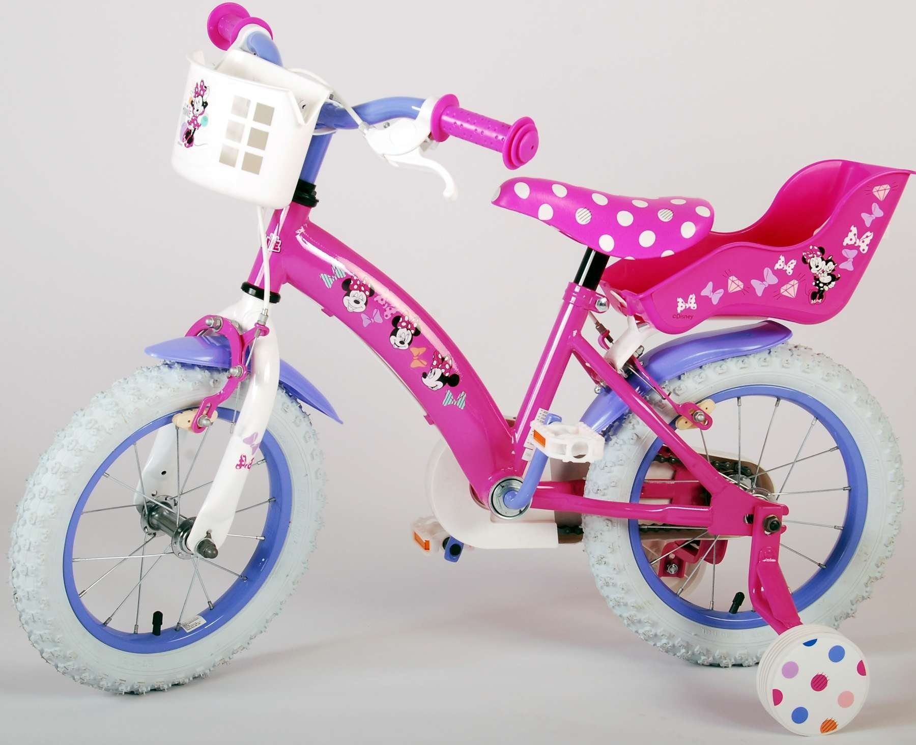 Stützräder TPFSports Gang, Zoll (Mädchen Kinderfahrrad 14 Mädchen Fahrrad mit Fahrrad Kinderrad 14 Minnie Zoll 2x Rutschfeste Sicherheitsgriffe), Disney Laufrad mit Kinder Handbremse, 1 -