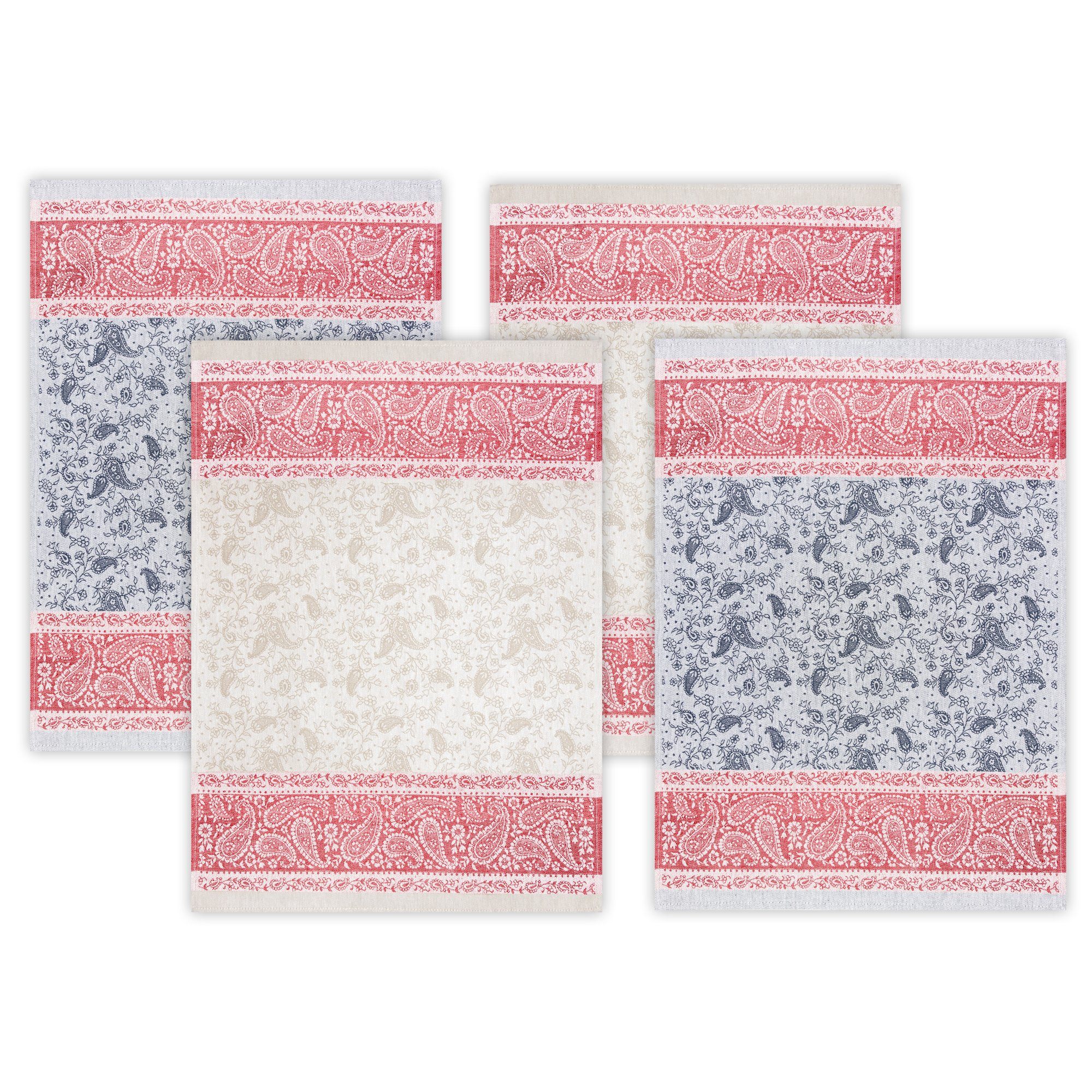 Pack cm, Set), Stück), (Set, Halbleinen 4er x 4-tlg., 50 70 Geschirrtuch Paisley, (4 ca. Geschirrtücher Kracht Jacquard