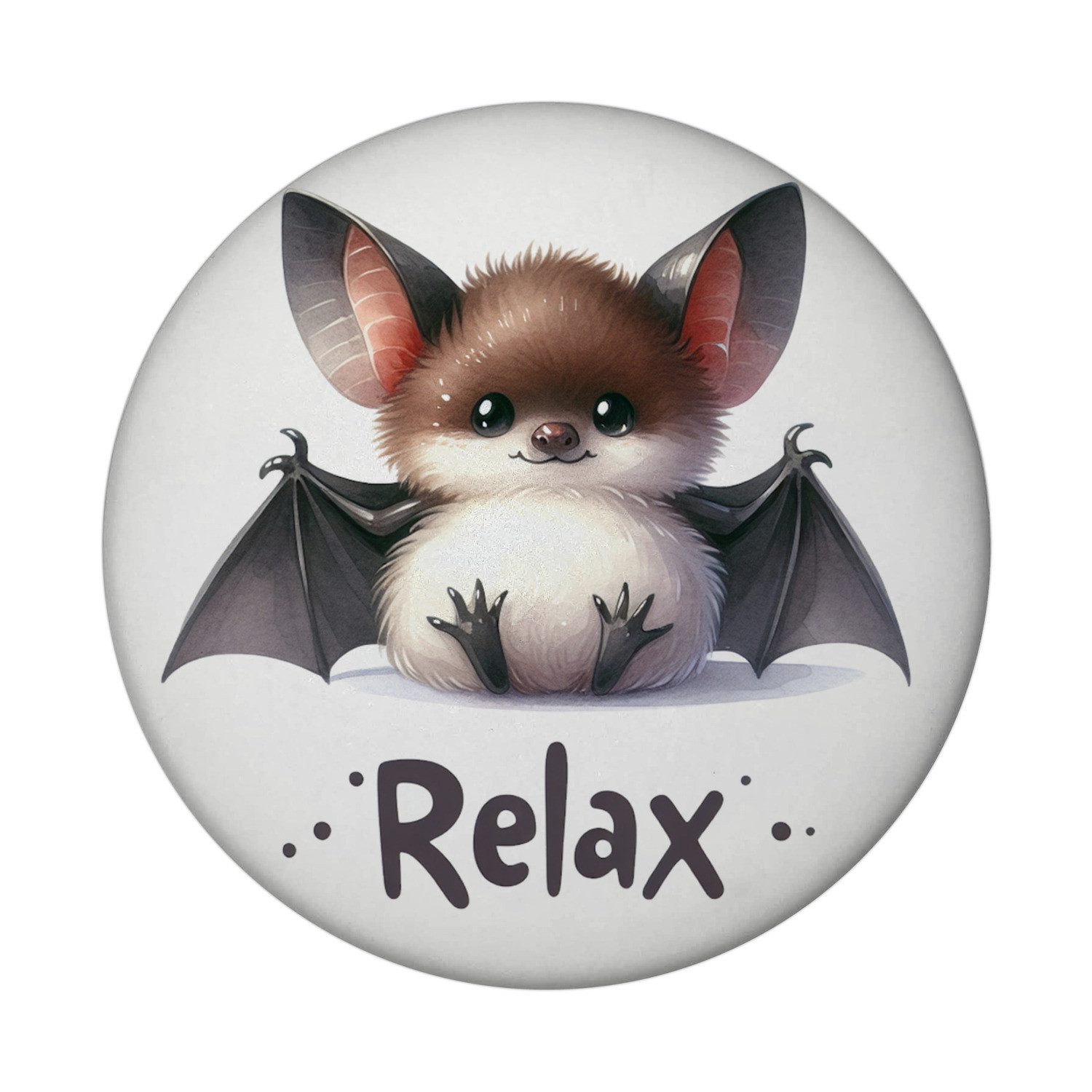 speecheese Magnet Baby Fledermaus Magnet rund mit Spruch Relax
