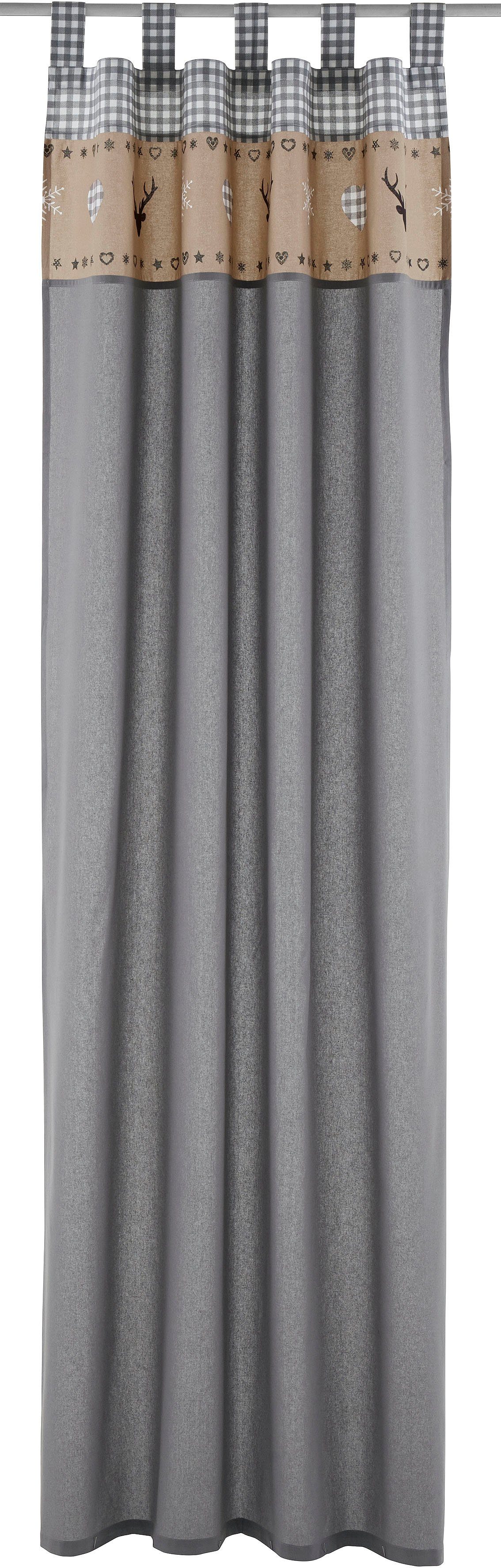 my home Vorhang Xaver (1 St), Schlaufen, blickdicht, Karo-Design, inkl. Raf günstig online kaufen