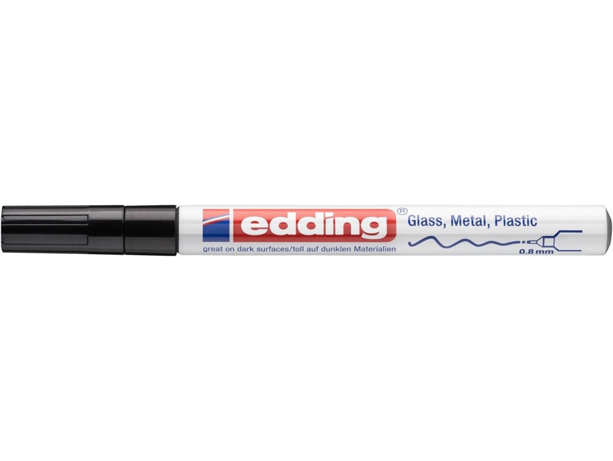 edding Lackmarker Glanzlack-Marker 780 creative Rundspitze schwarz, wasserfest und hitzebeständig bis 400 Grad