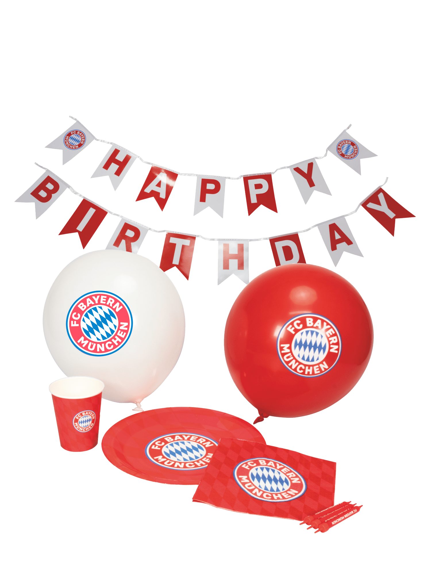 FC Bayern München Grillhandschuhe FC Bayern München I Geburtstagsparty Set 6-teilig I Rot/Weiß