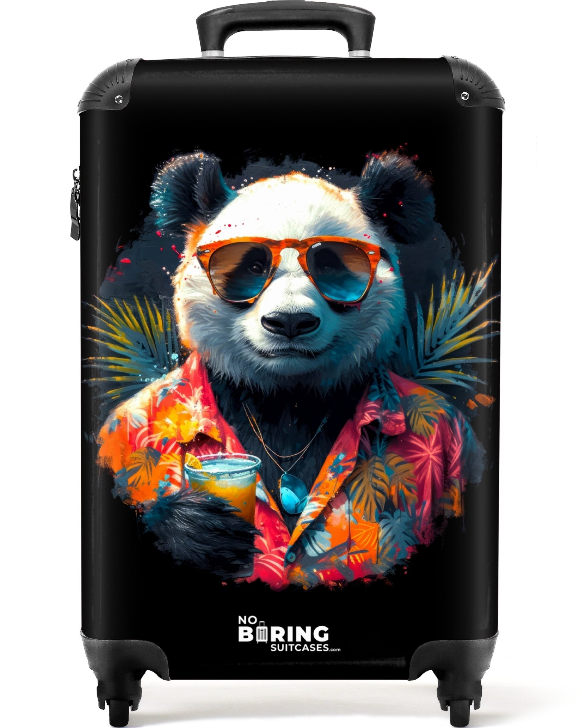 NoBoringSuitcases.com© Hartschalen-Trolley Panda als tropische Straßenkunst günstig online kaufen