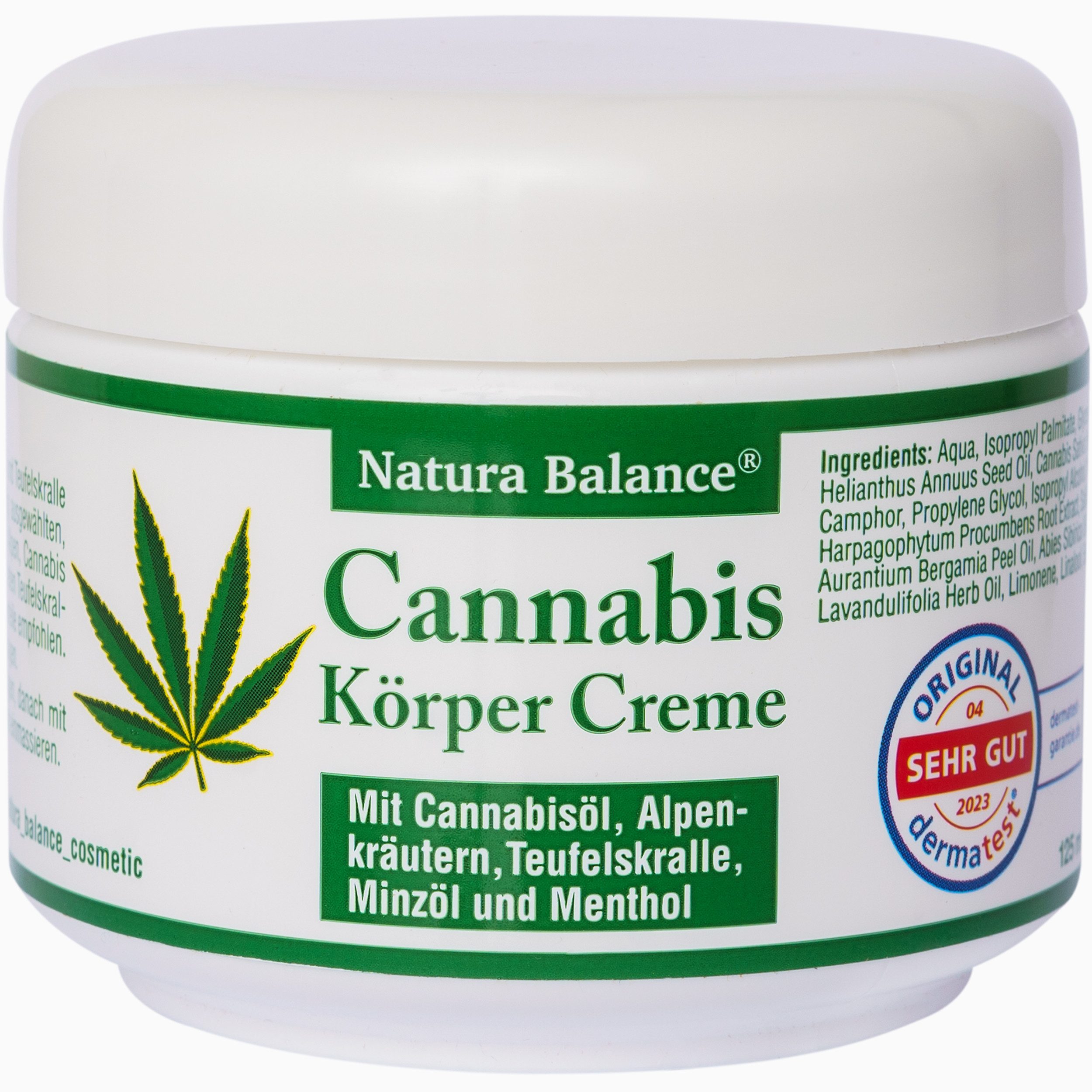 Körpercreme 3 Dosen a 125ml Cannabis Körper Creme Alpenkräuter Salbe