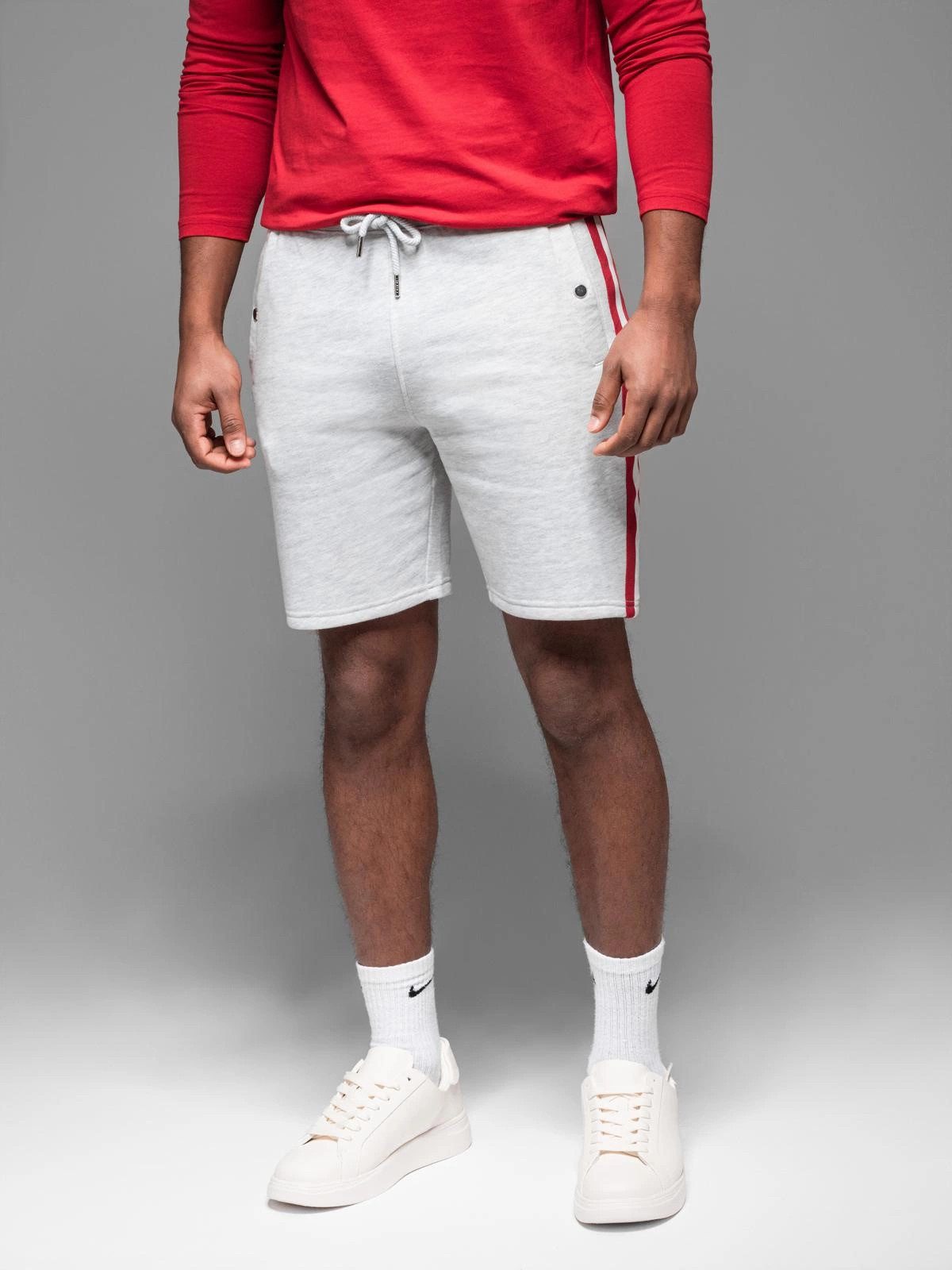 OMBRE Sweatshorts Herren-Sweatshorts mit Paspel und Kordelzug im Bund