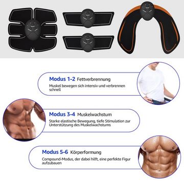 VSIUO EMS-Bauchmuskeltrainer, (USB-Wiederaufladbarer Tragbarer Muskelstimulator), Elektrisch Bauchtrainer für Bauch, Arm, Hüft Bein Fitness