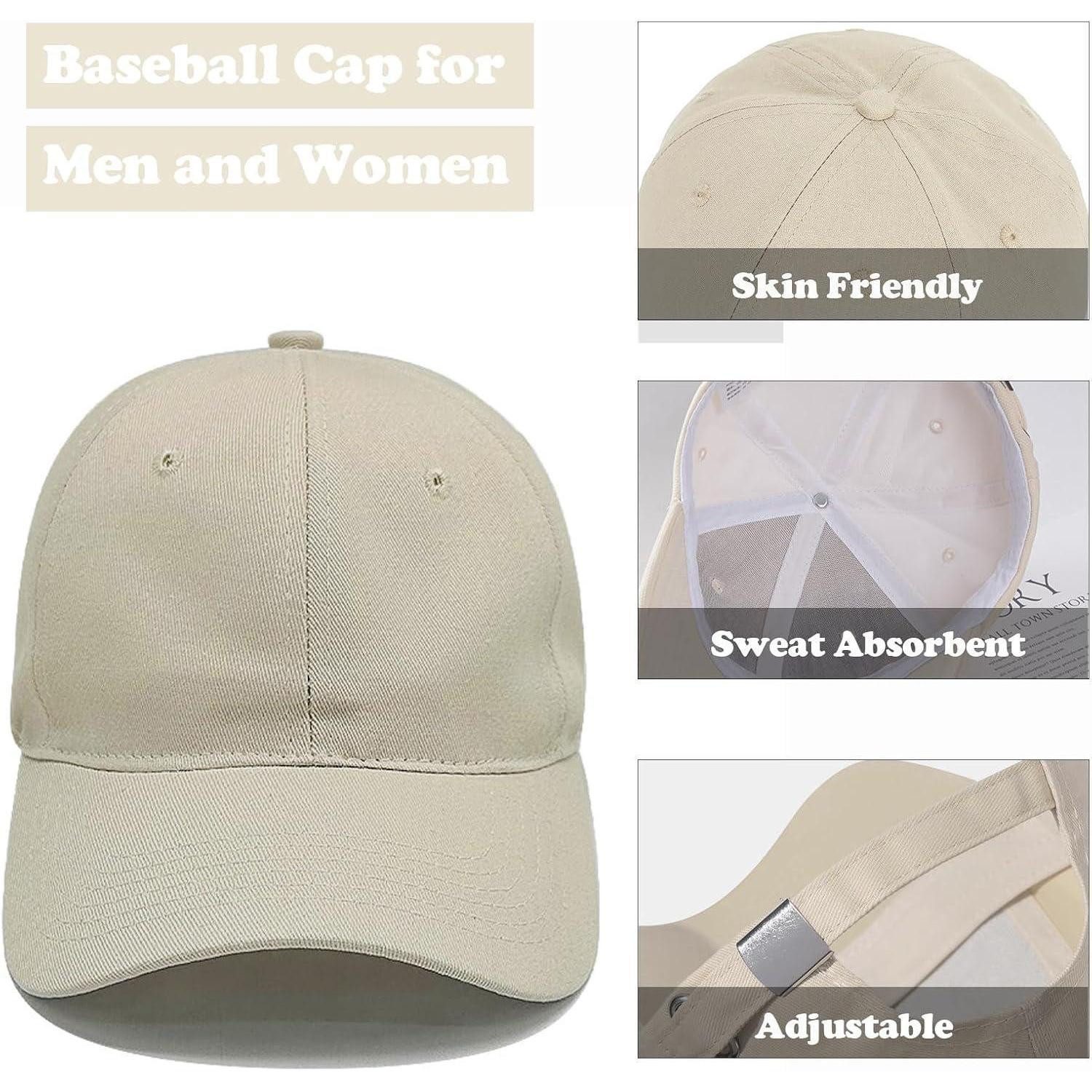 LuxusKollektion Baseball Cap Baseballkappe Herren Damen Baumwolle Verstellbar Einheitsgröße Beige